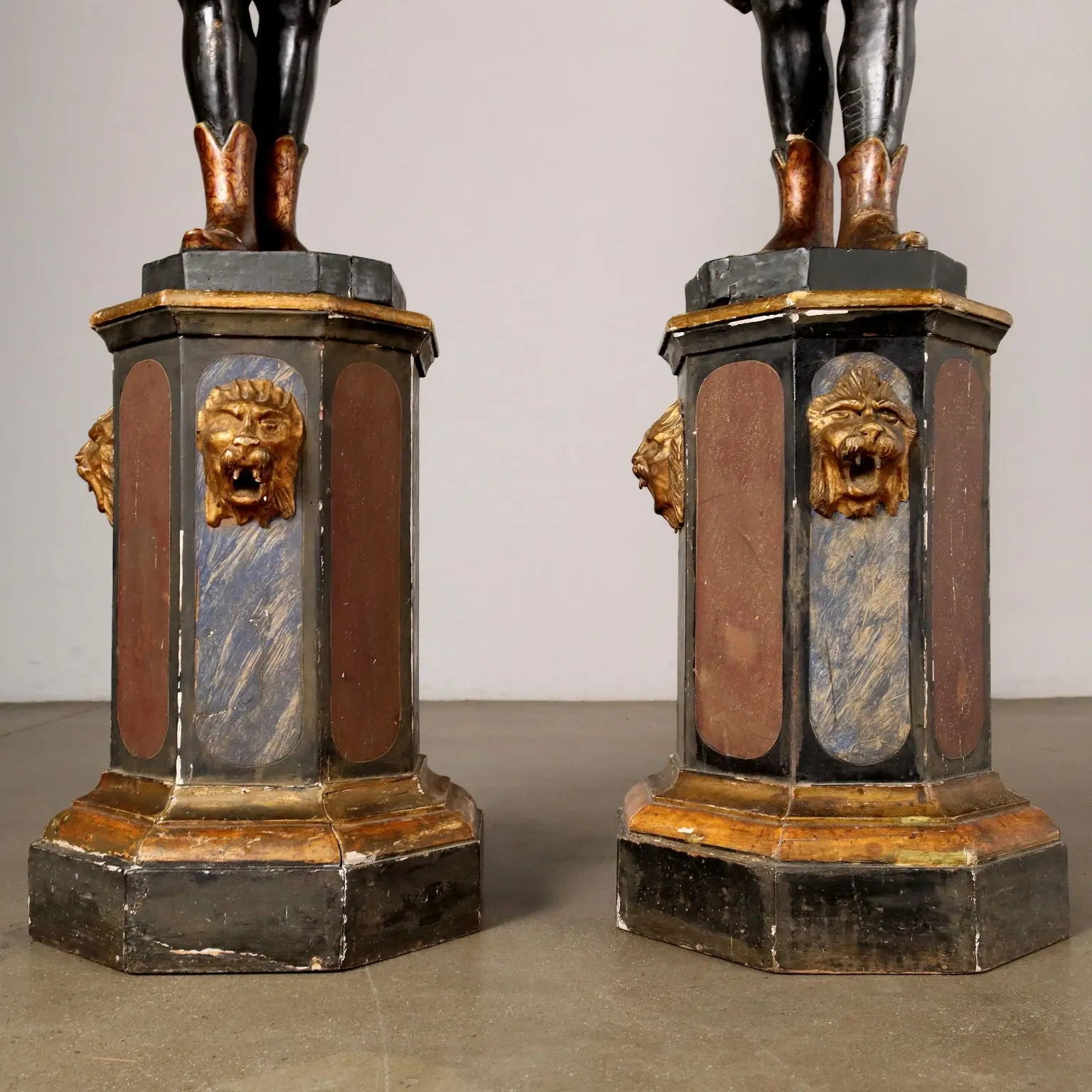 Antique Candle-Holders Painted Wood Italy XIX Century - Venice, Early XIX Century | Art | Antique Art