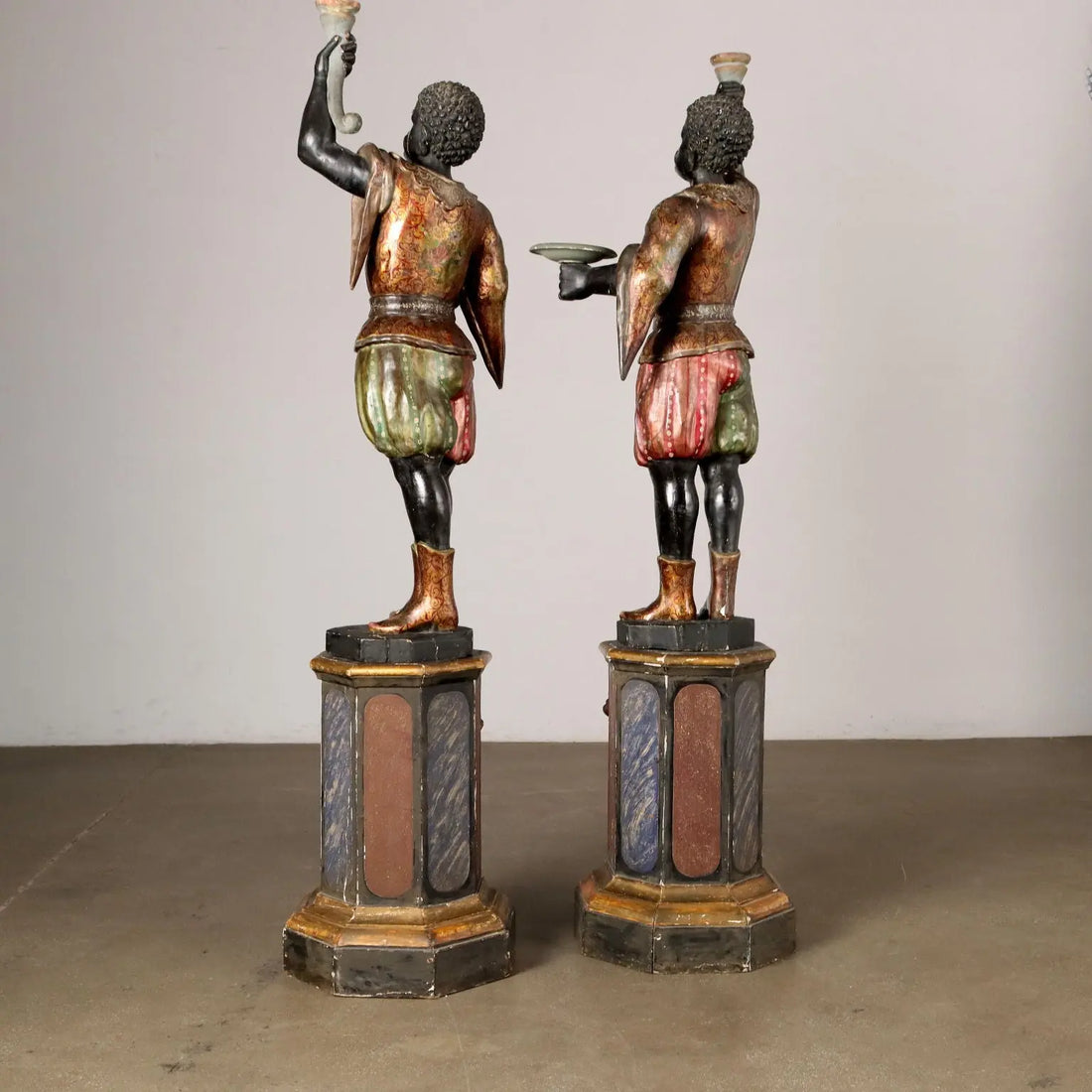 Antique Candle-Holders Painted Wood Italy XIX Century - Venice, Early XIX Century | Art | Antique Art