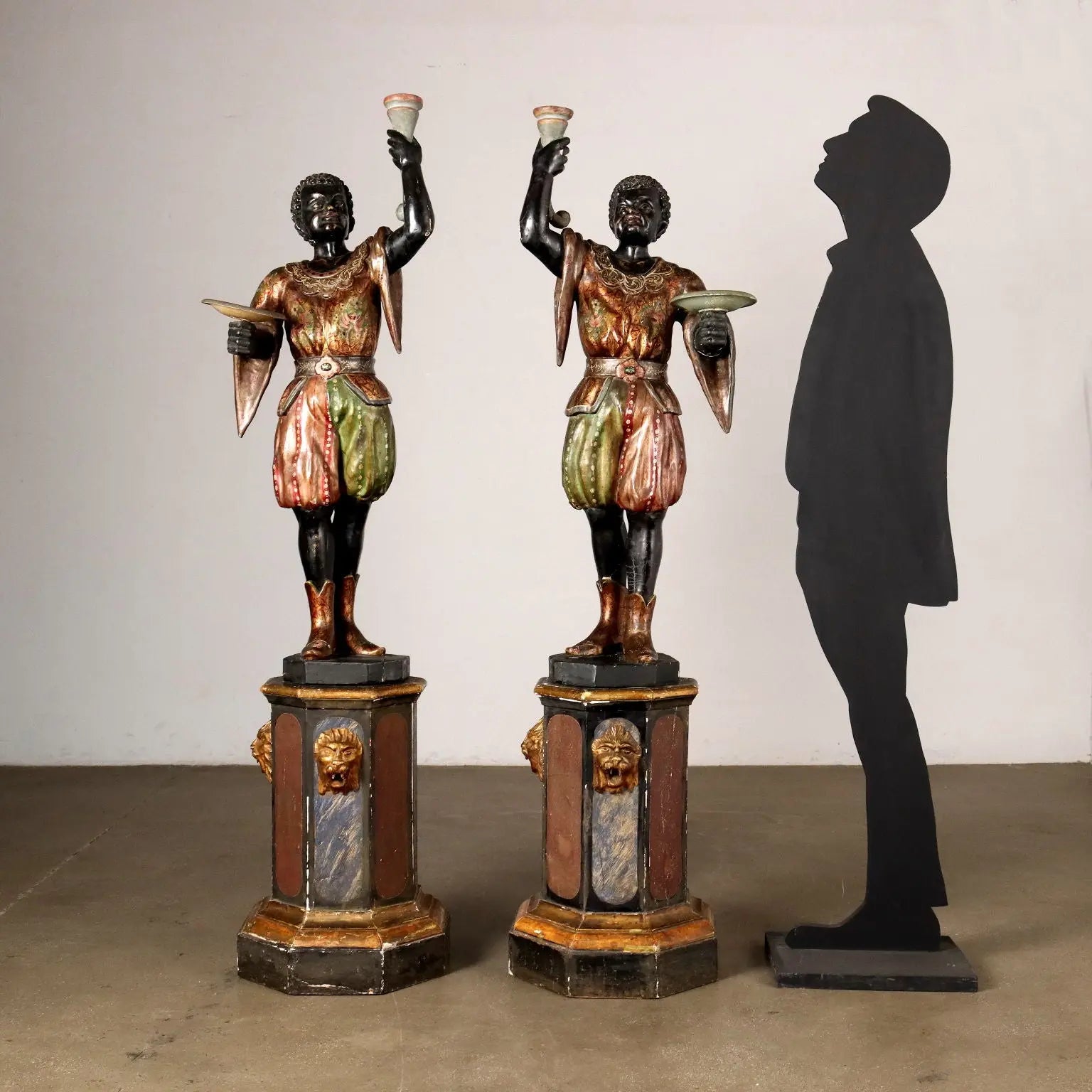 Antique Candle-Holders Painted Wood Italy XIX Century - Venice, Early XIX Century | Art | Antique Art