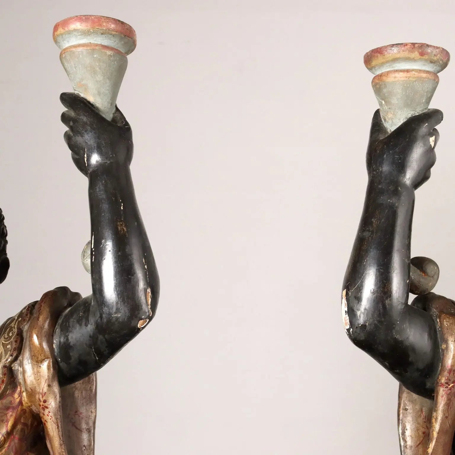 Antique Candle-Holders Painted Wood Italy XIX Century - Venice, Early XIX Century | Art | Antique Art