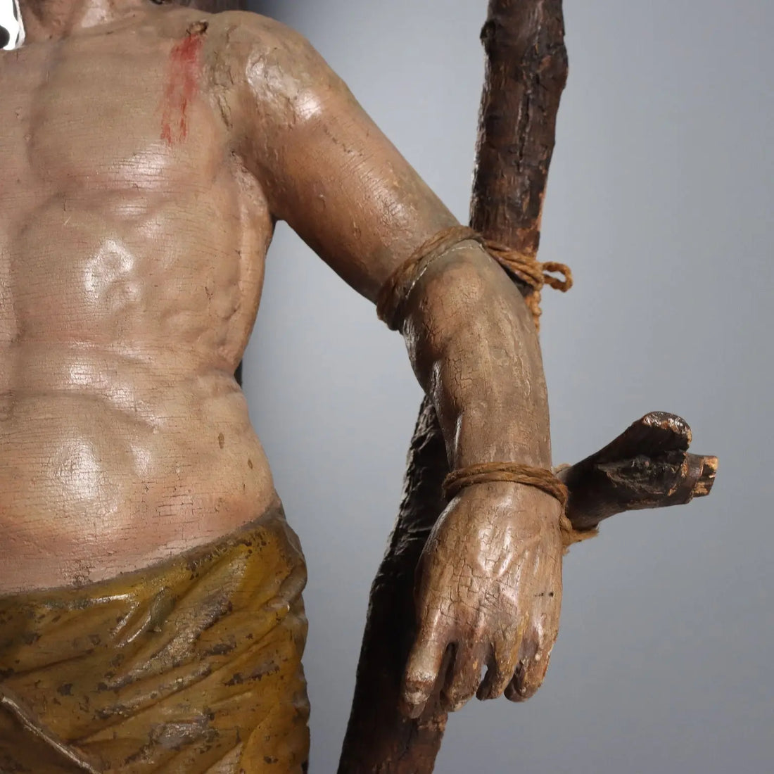 Antique Sculpture Saint Sebastian Carved Wood Italy XVII Century - Saint Sebastian | Art | Antique Art
