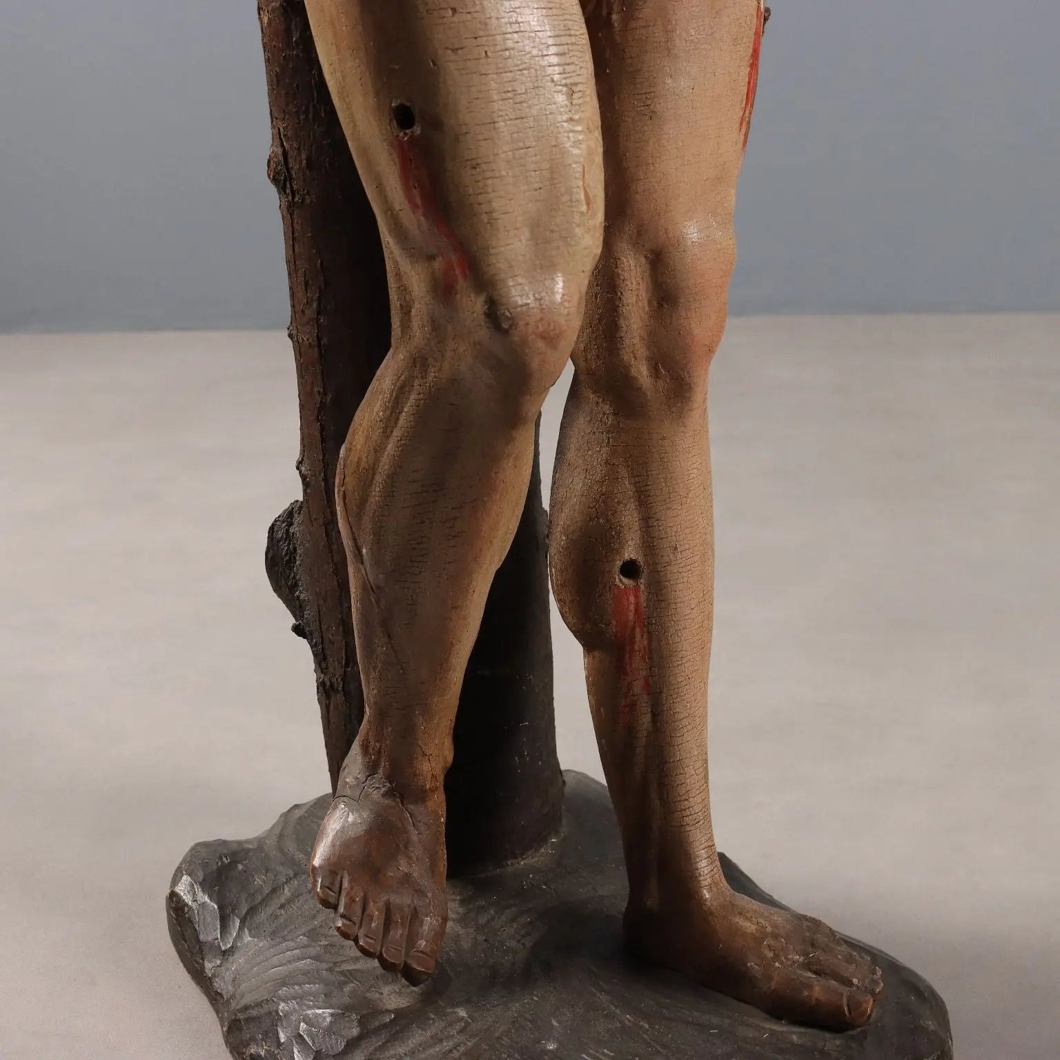 Antique Sculpture Saint Sebastian Carved Wood Italy XVII Century - Saint Sebastian | Art | Antique Art
