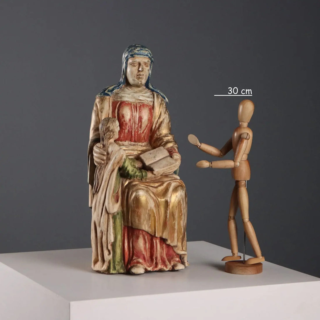 Antique Sculpture Saint Ann with Virgin Mary Wood XX Century - Italy, Early XX Century | Art | Antique Art