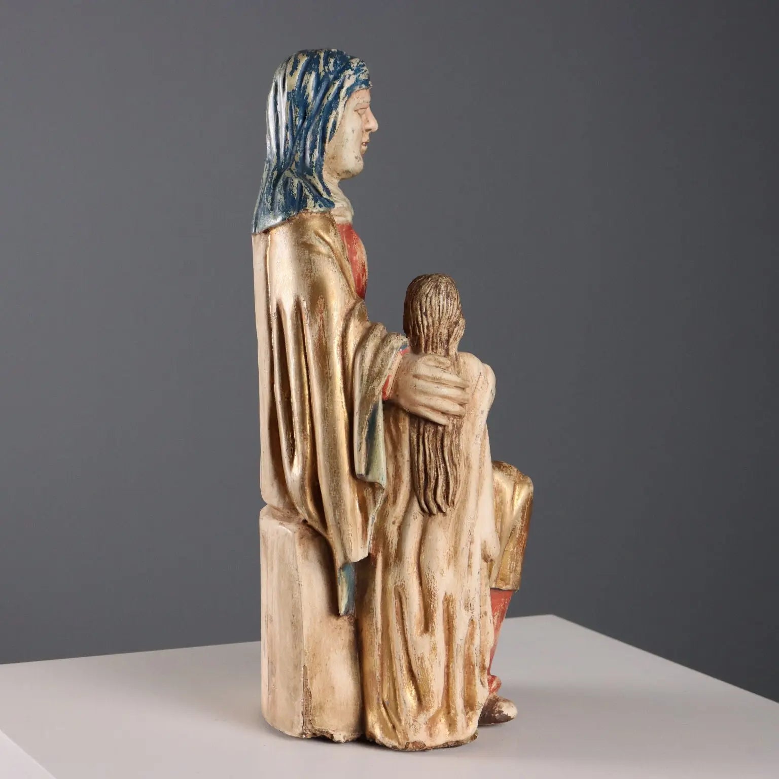 Antique Sculpture Saint Ann with Virgin Mary Wood XX Century - Italy, Early XX Century | Art | Antique Art