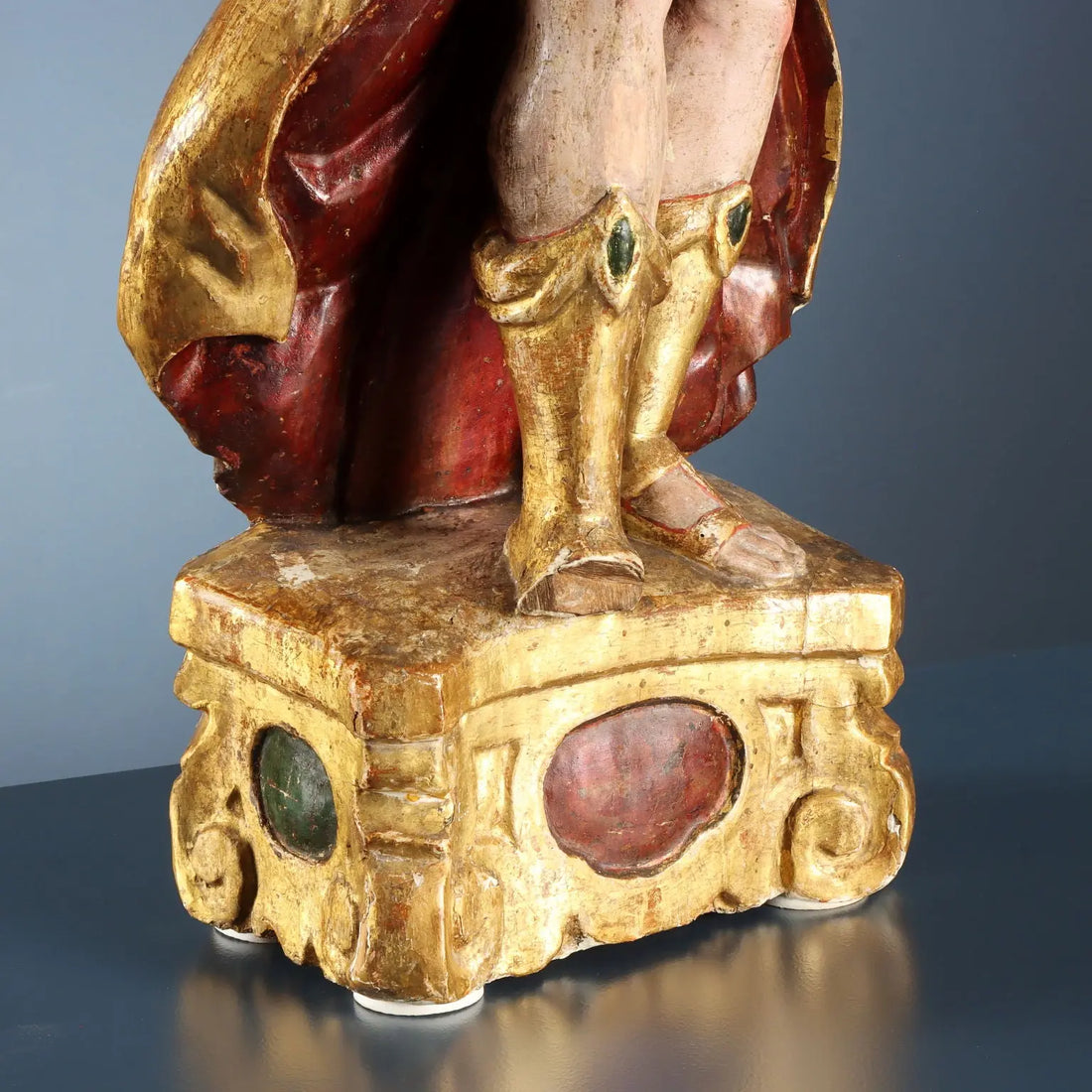 Antique Angel-Shaped Candle Holders Carved Wood XVII Century