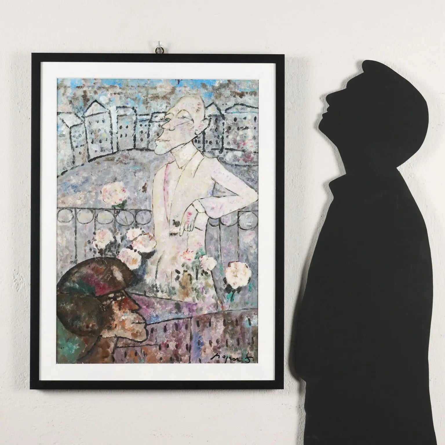 Contemporary Painting Copy Signed Rognoni XX Century - Fantastic Vision with Figures | Art | Contemporary Art