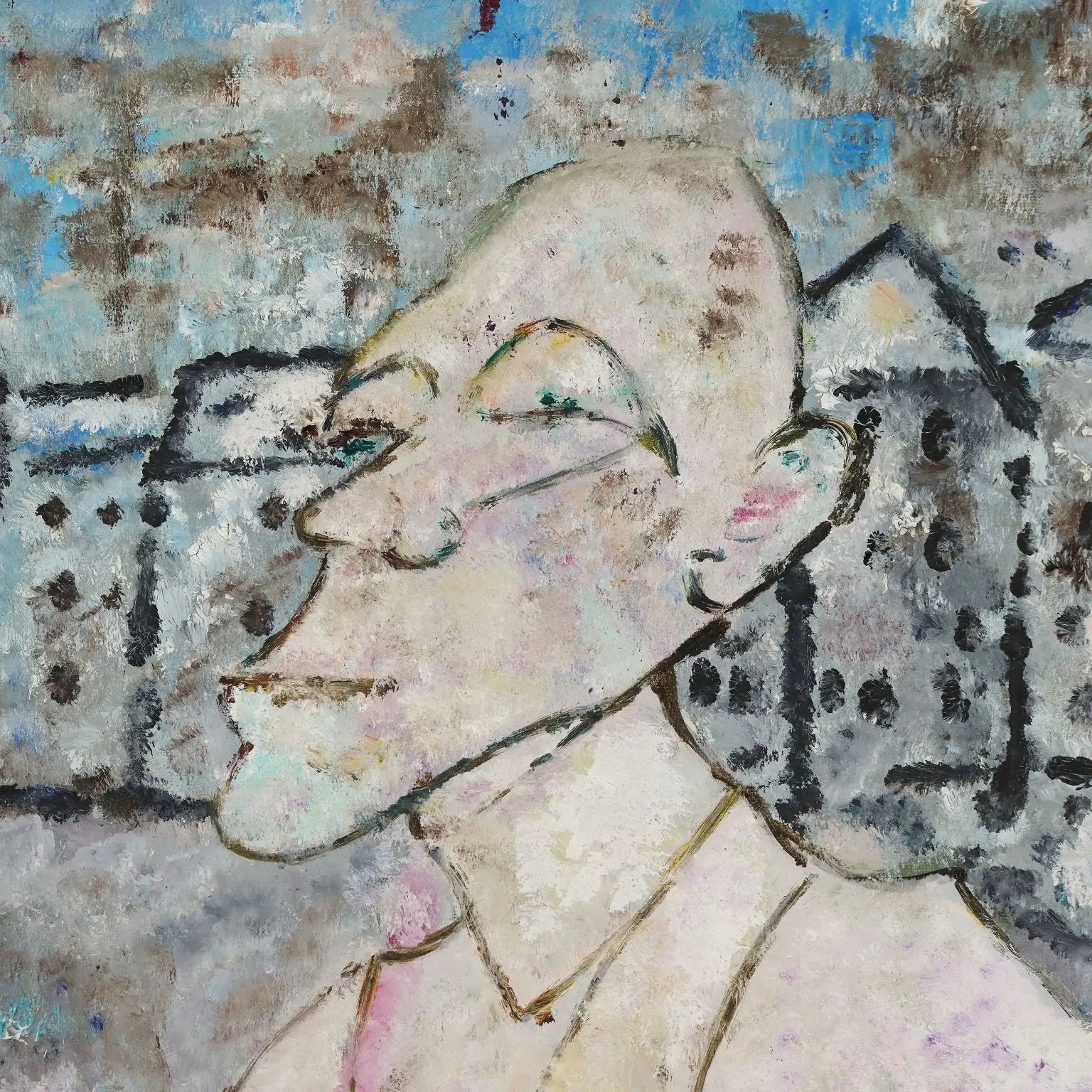Contemporary Painting Copy Signed Rognoni XX Century - Fantastic Vision with Figures | Art | Contemporary Art
