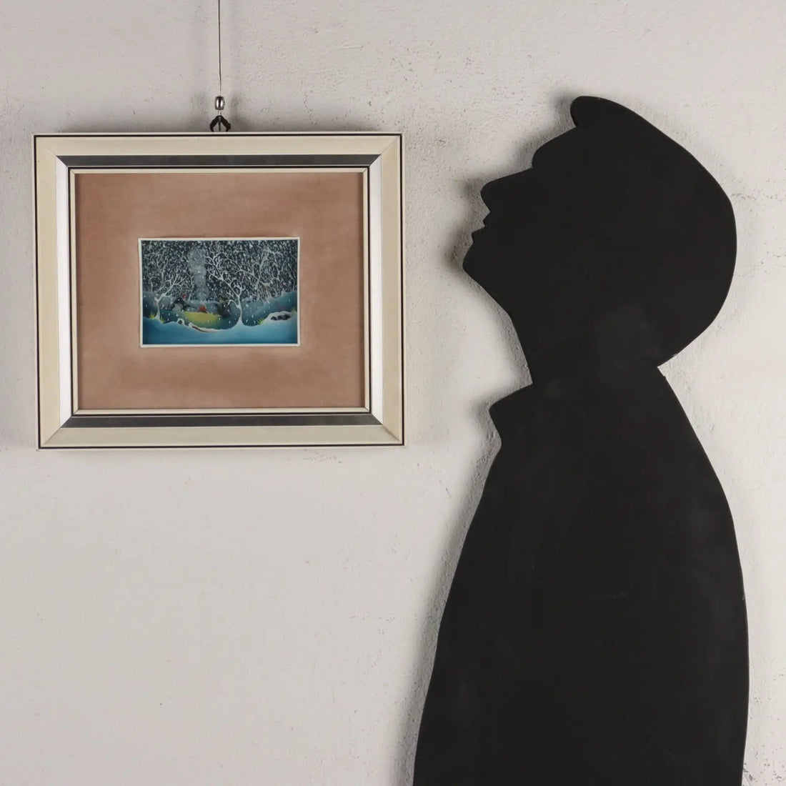 Contemporary Naif Painting M. Previ Oil on Glass 1979 - The Bonfire under the Snow, 1979 | Art | Contemporary Art