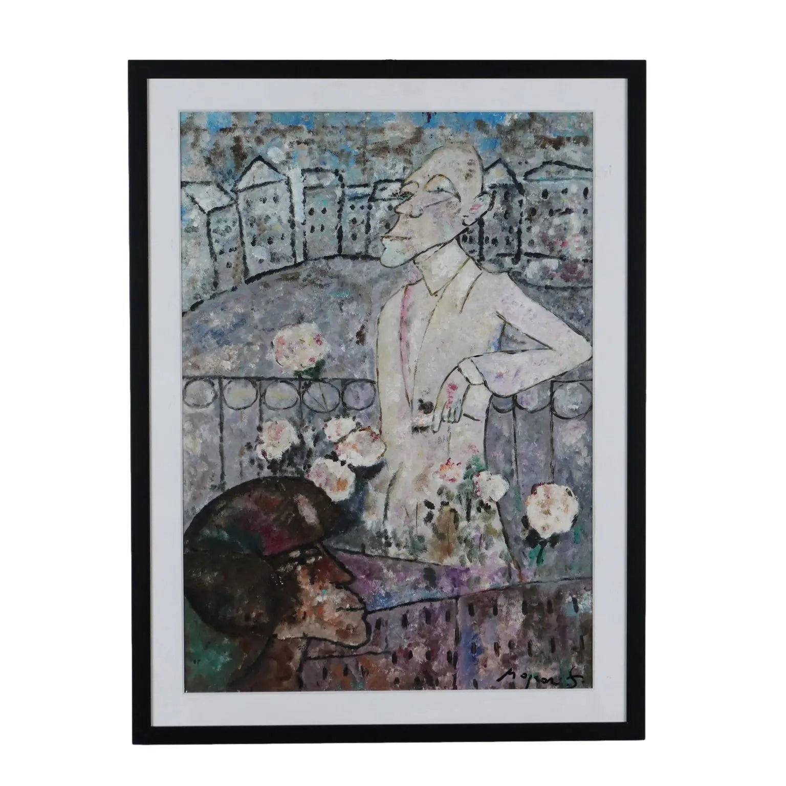 Contemporary Painting Copy Signed Rognoni XX Century - Fantastic Vision with Figures | Art | Contemporary Art