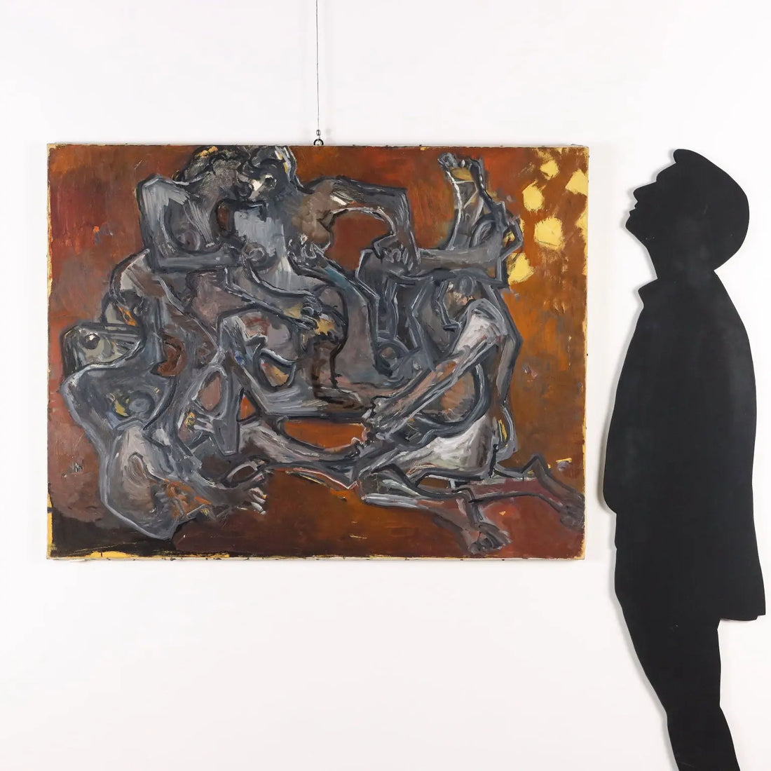 Modern Painting Signed ORAZI Oil on Canvas Têtes-Paysage 1975 - Figures, 1975 ca. | Art | Contemporary Art
