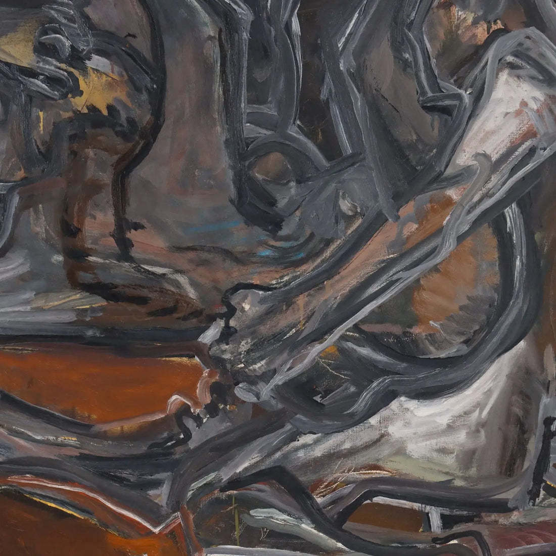 Modern Painting Signed ORAZI Oil on Canvas Têtes-Paysage 1975 - Figures, 1975 ca. | Art | Contemporary Art