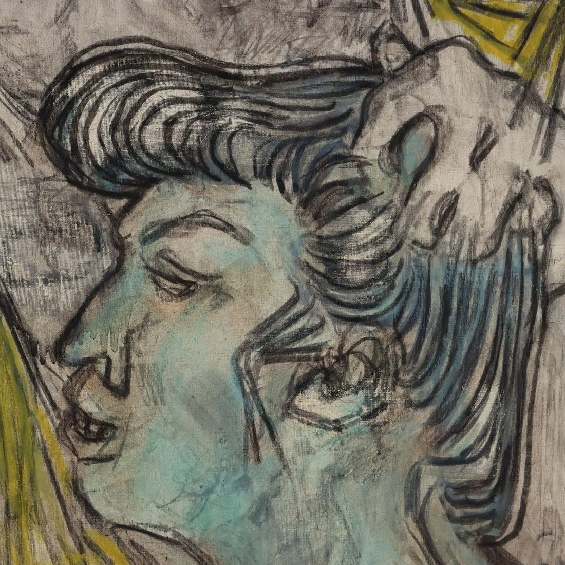 Figures of Lovers Contemporary Painting Signed ORAZI 1975 - Figures of Lovers 1975 | Art | Contemporary Art