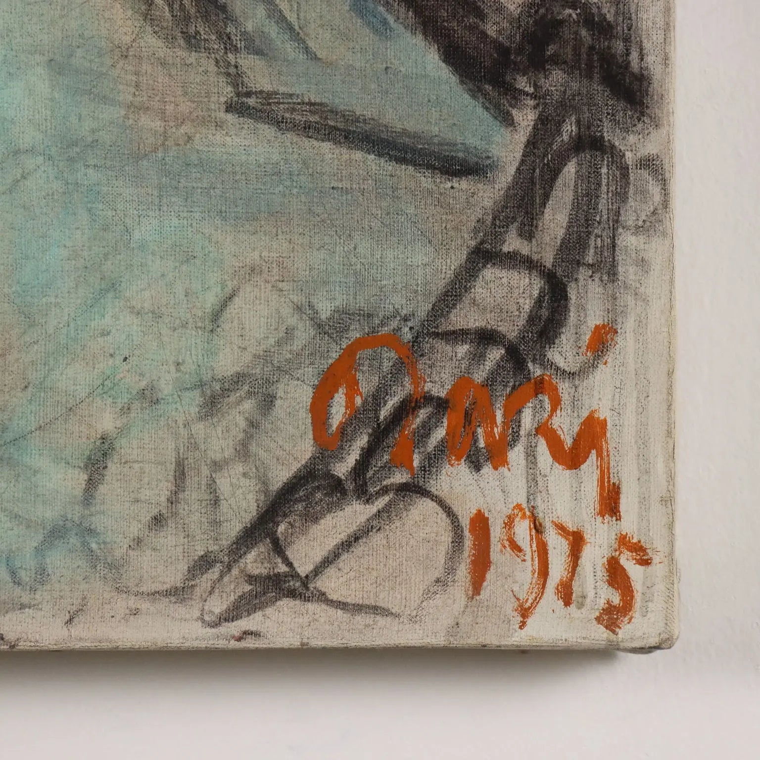 Figures of Lovers Contemporary Painting Signed ORAZI 1975 - Figures of Lovers 1975 | Art | Contemporary Art
