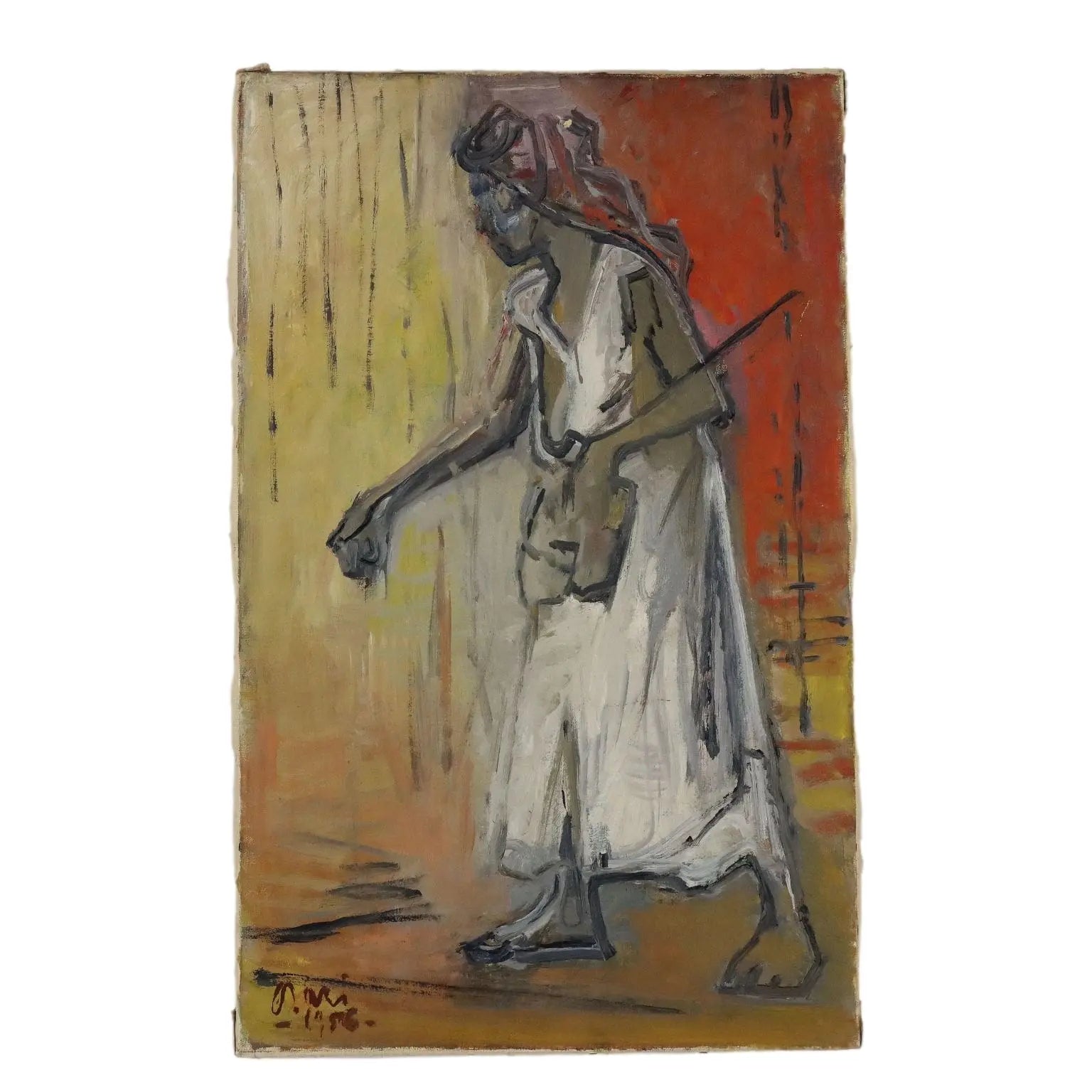 Mexican Pesant Woman Modern Painting Signed ORAZI 1956 - Mexican Peasant Figure 1956 | Art | Contemporary Art