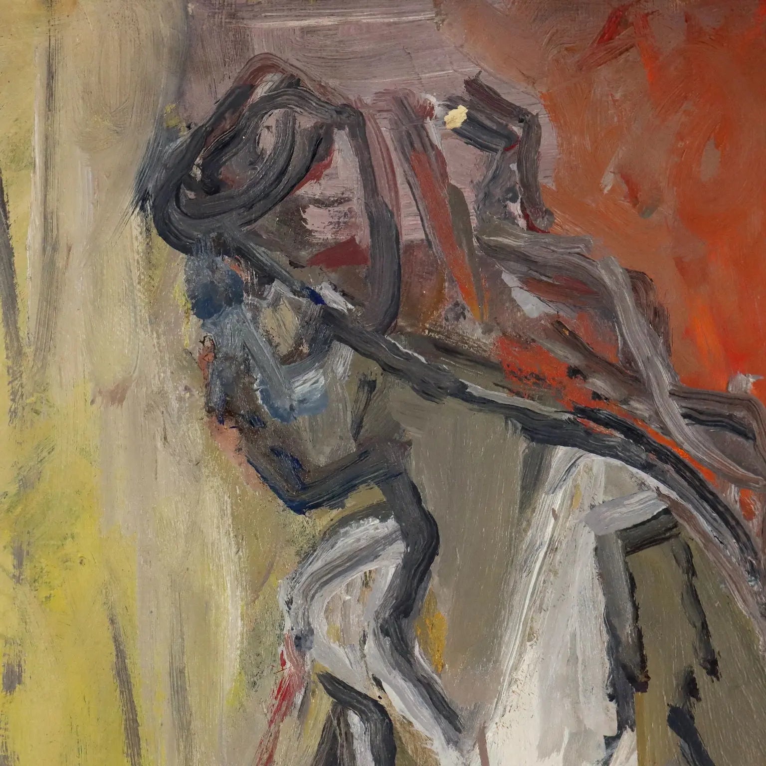 Mexican Pesant Woman Modern Painting Signed ORAZI 1956 - Mexican Peasant Figure 1956 | Art | Contemporary Art