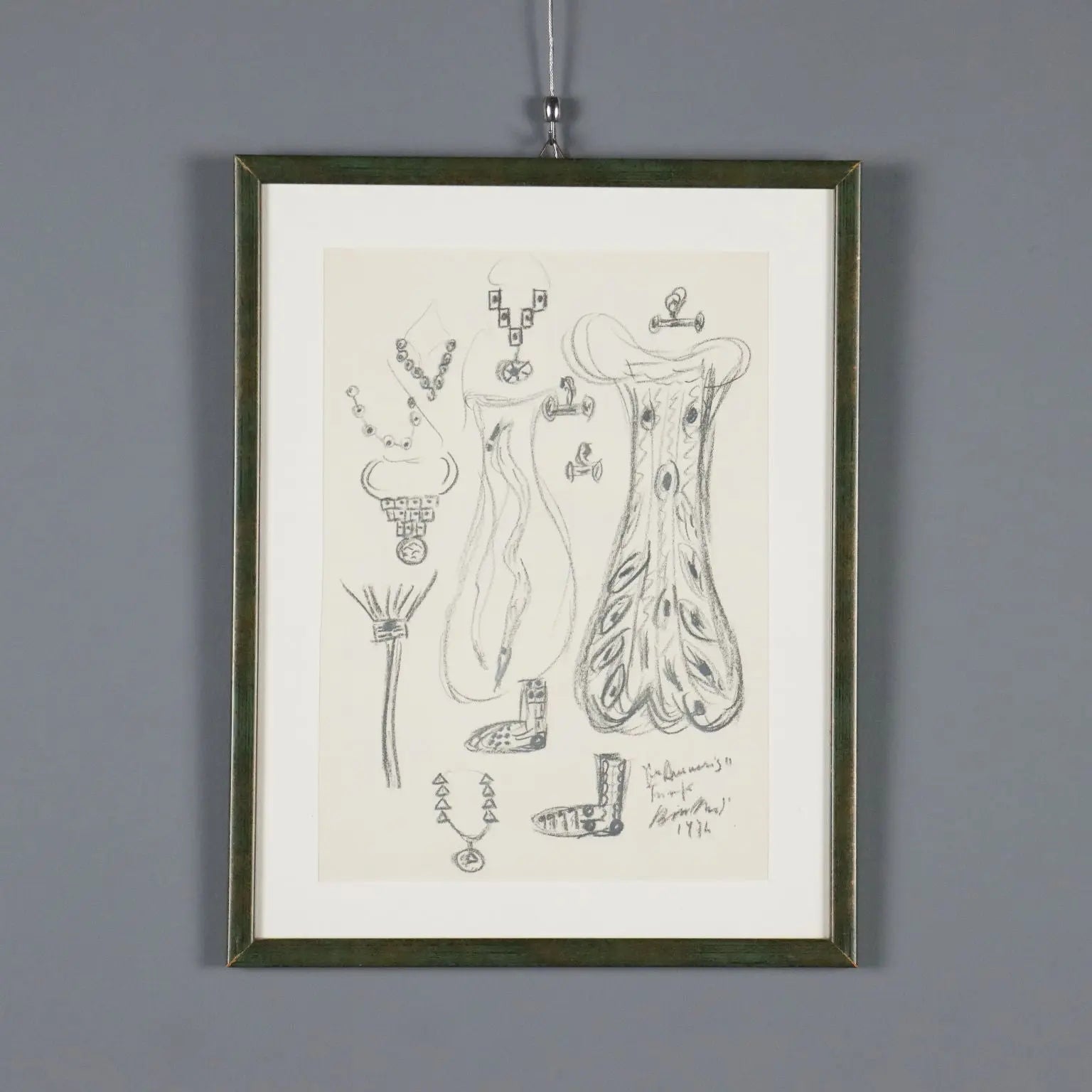 Modern Drawing Signed Remo Brindisi Sketch for the Costumes of Aida - Sketch for the costumes of "Aida", 1974 | Art | Contemporary Art
