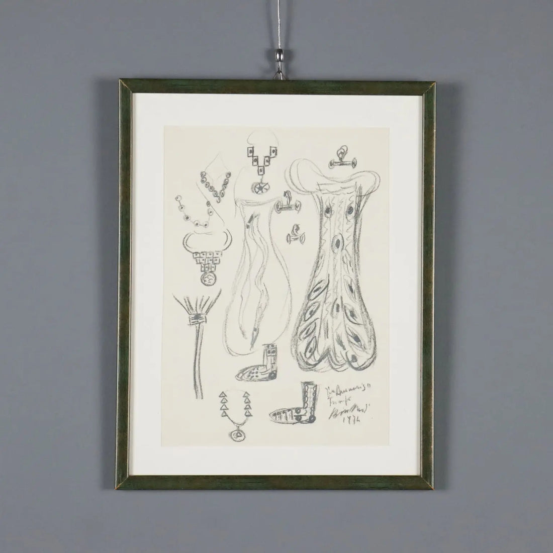 Modern Drawing Signed Remo Brindisi Sketch for the Costumes of Aida - Sketch for the costumes of "Aida", 1974 | Art | Contemporary Art