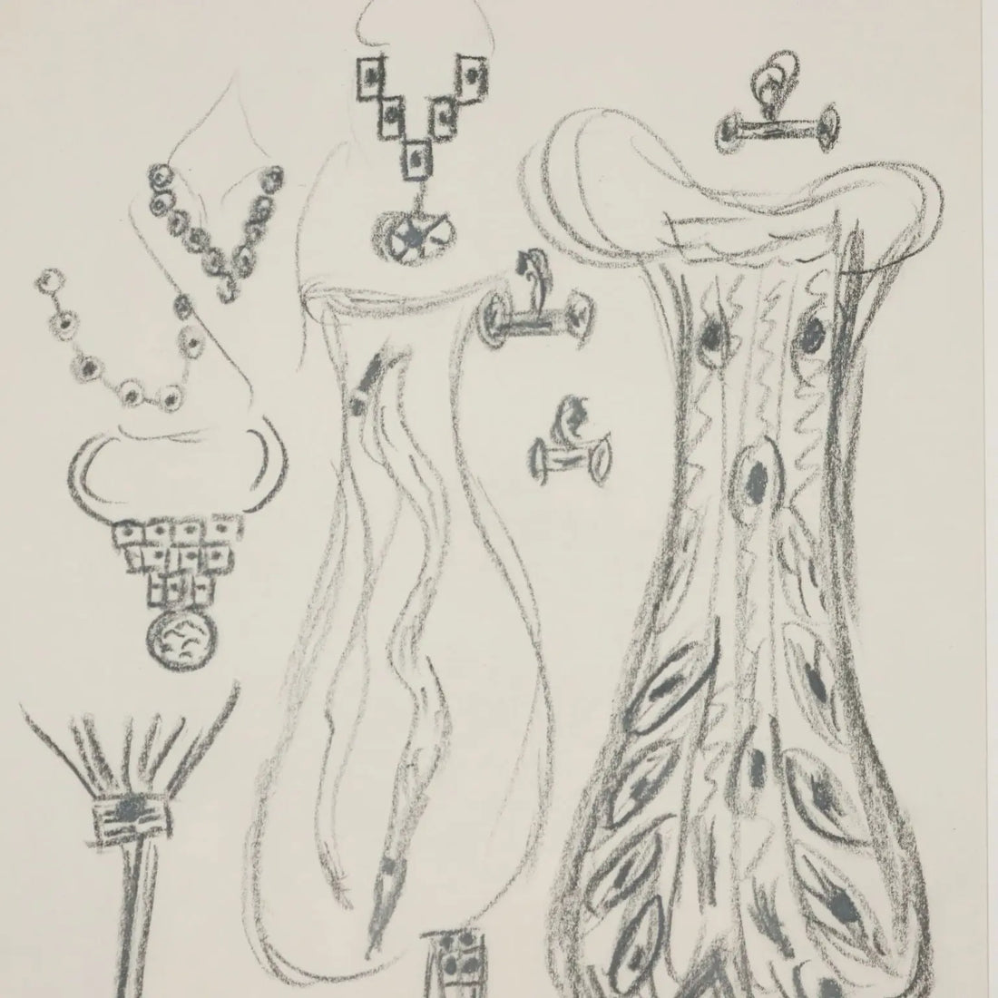 Modern Drawing Signed Remo Brindisi Sketch for the Costumes of Aida - Sketch for the costumes of "Aida", 1974 | Art | Contemporary Art
