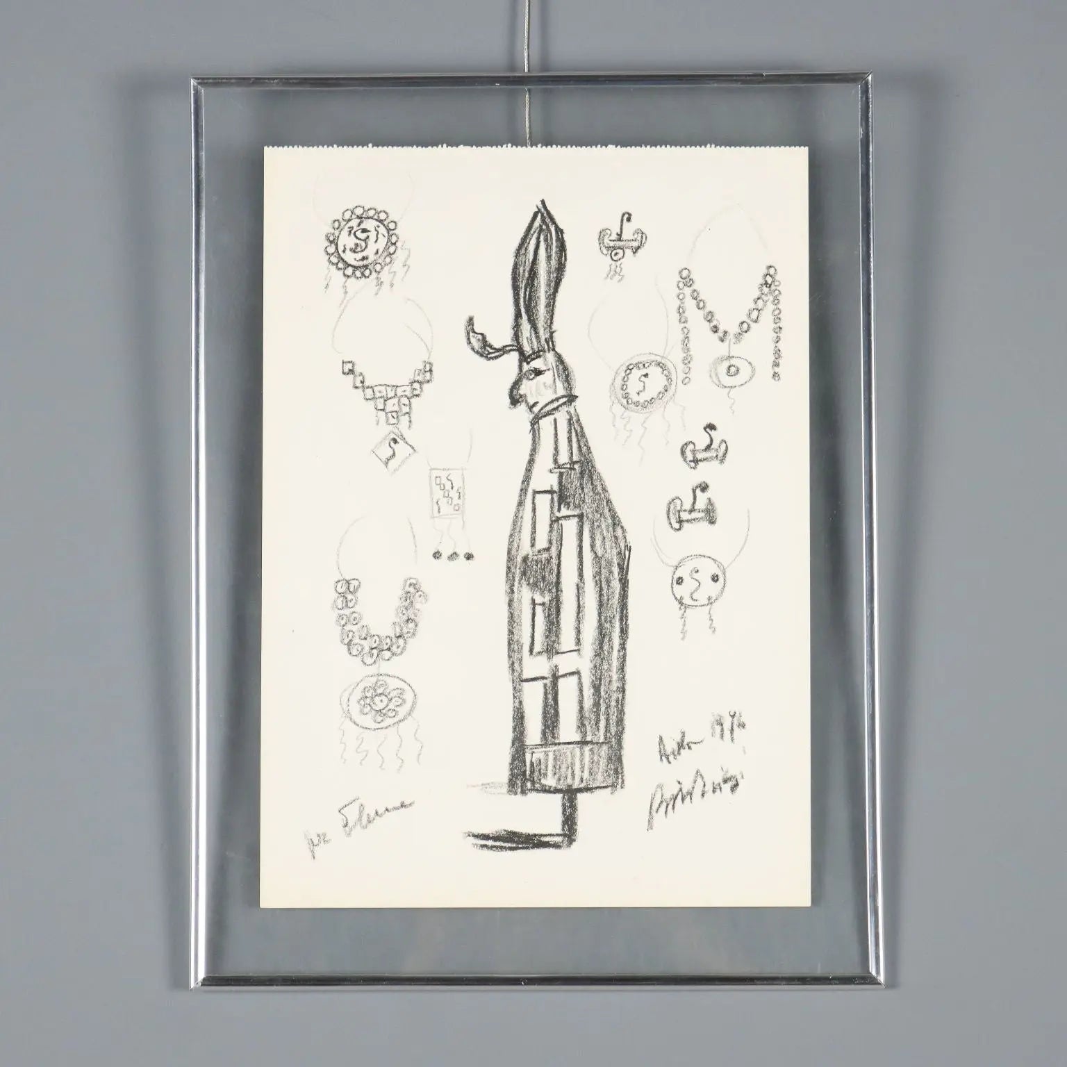 Contemporary Drawing Signed Remo Brindisi Aida Italy 1974 - Sketch for the "Aida" 1974 | Art | Contemporary Art