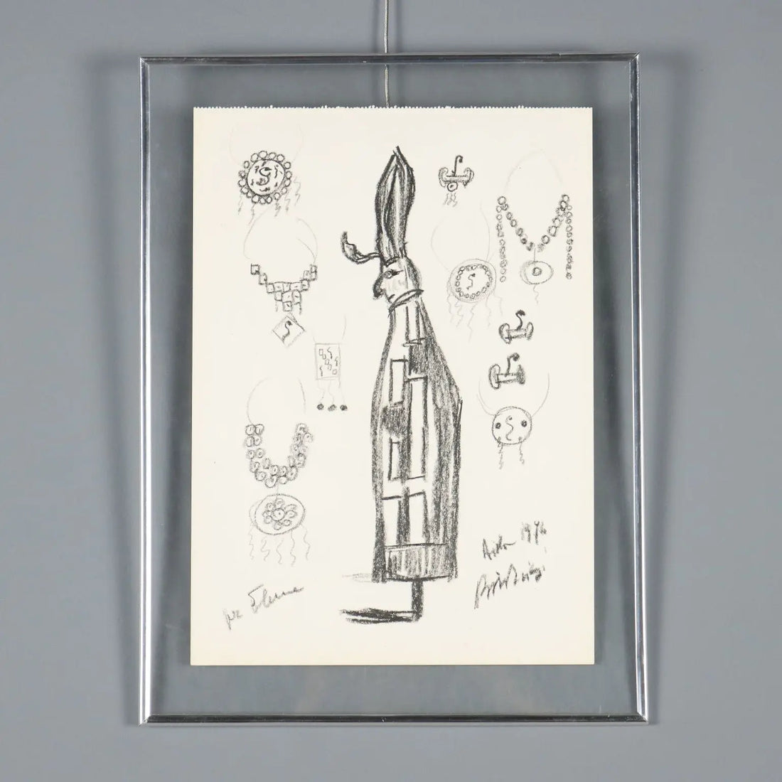 Contemporary Drawing Signed Remo Brindisi Aida Italy 1974 - Sketch for the "Aida" 1974 | Art | Contemporary Art