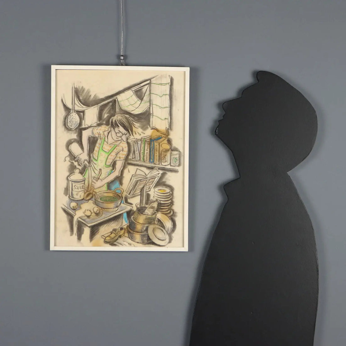 Modern Painting Signed Nicola Benois Man in the Kitchen XX Century - The Man in the Kitchen | Art | Contemporary Art