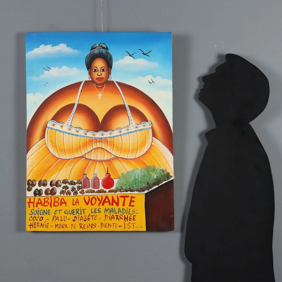African Naive Painting The Medical Herb Seller XX Century - The Medical Herb Seller | Art | Contemporary Art