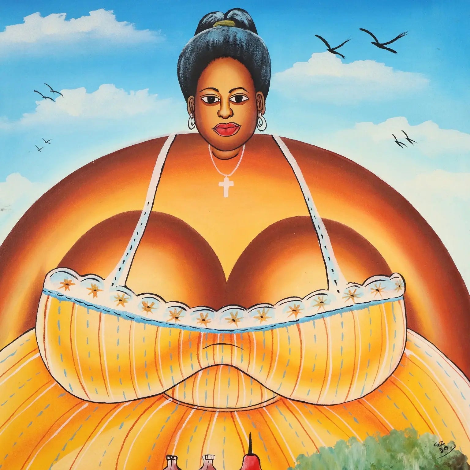African Naive Painting The Medical Herb Seller XX Century - The Medical Herb Seller | Art | Contemporary Art