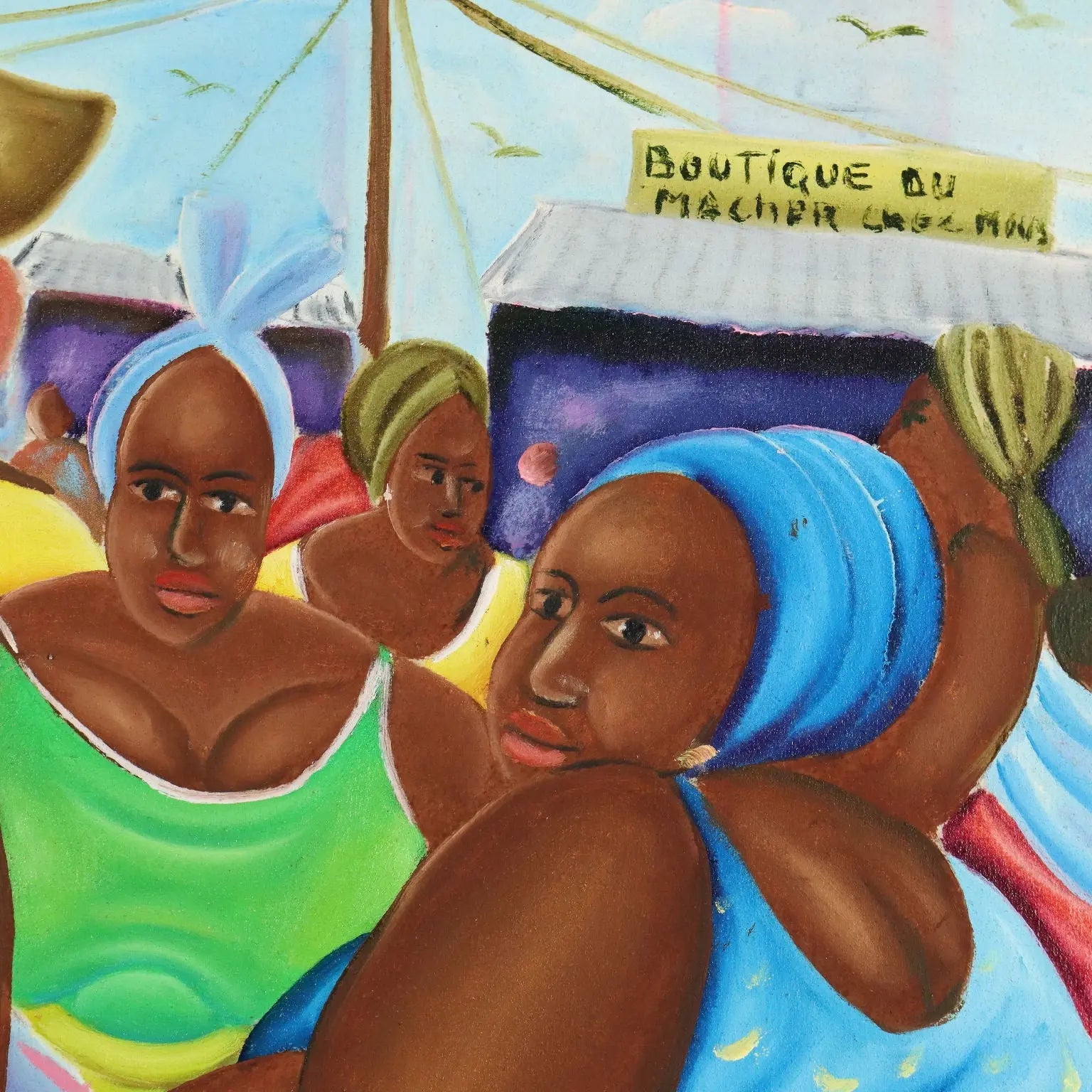 African Naif Painting The Orange Seller Oil on Canvas XX Century - The Orange Seller | Art | Contemporary Art