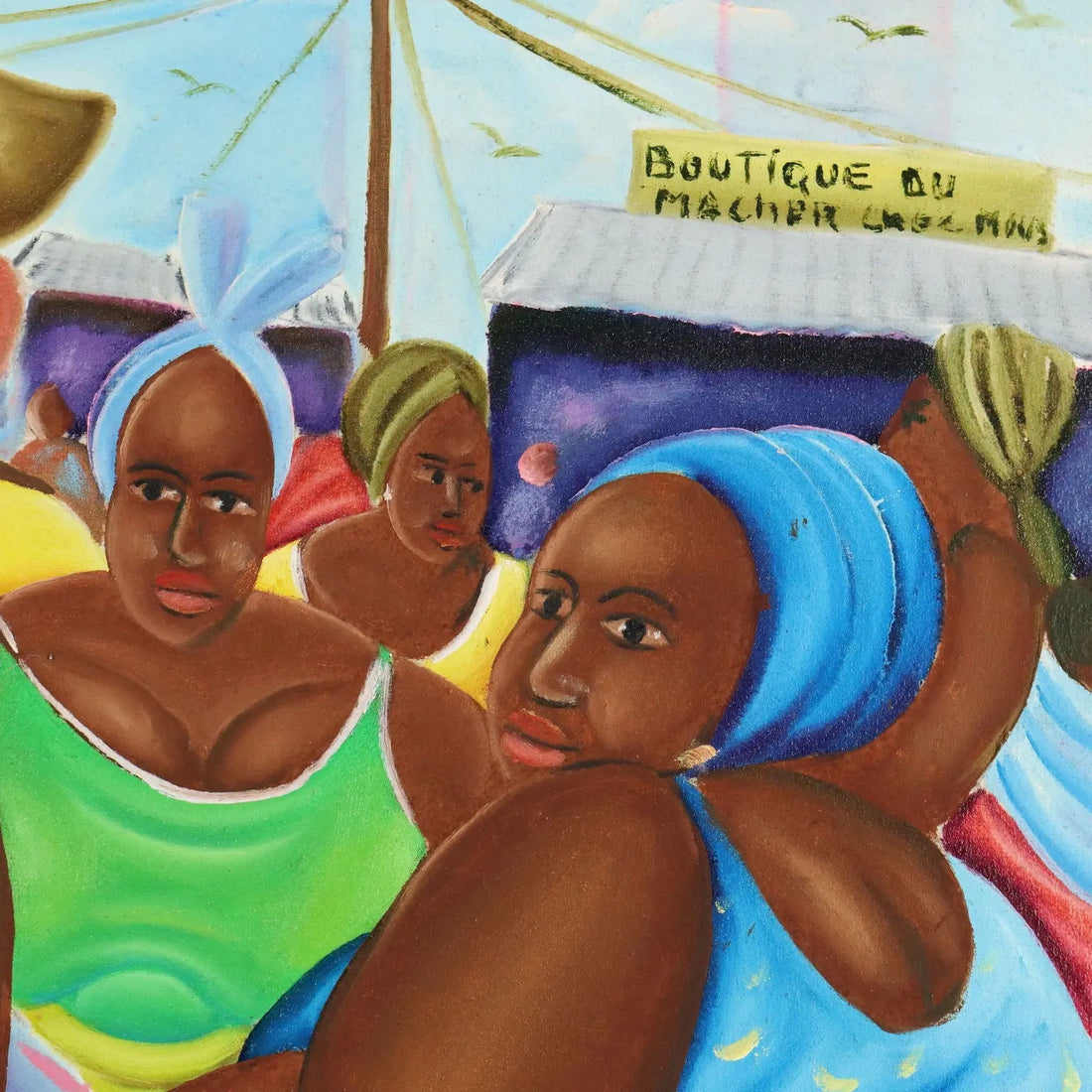 African Naif Painting The Orange Seller Oil on Canvas XX Century - The Orange Seller | Art | Contemporary Art