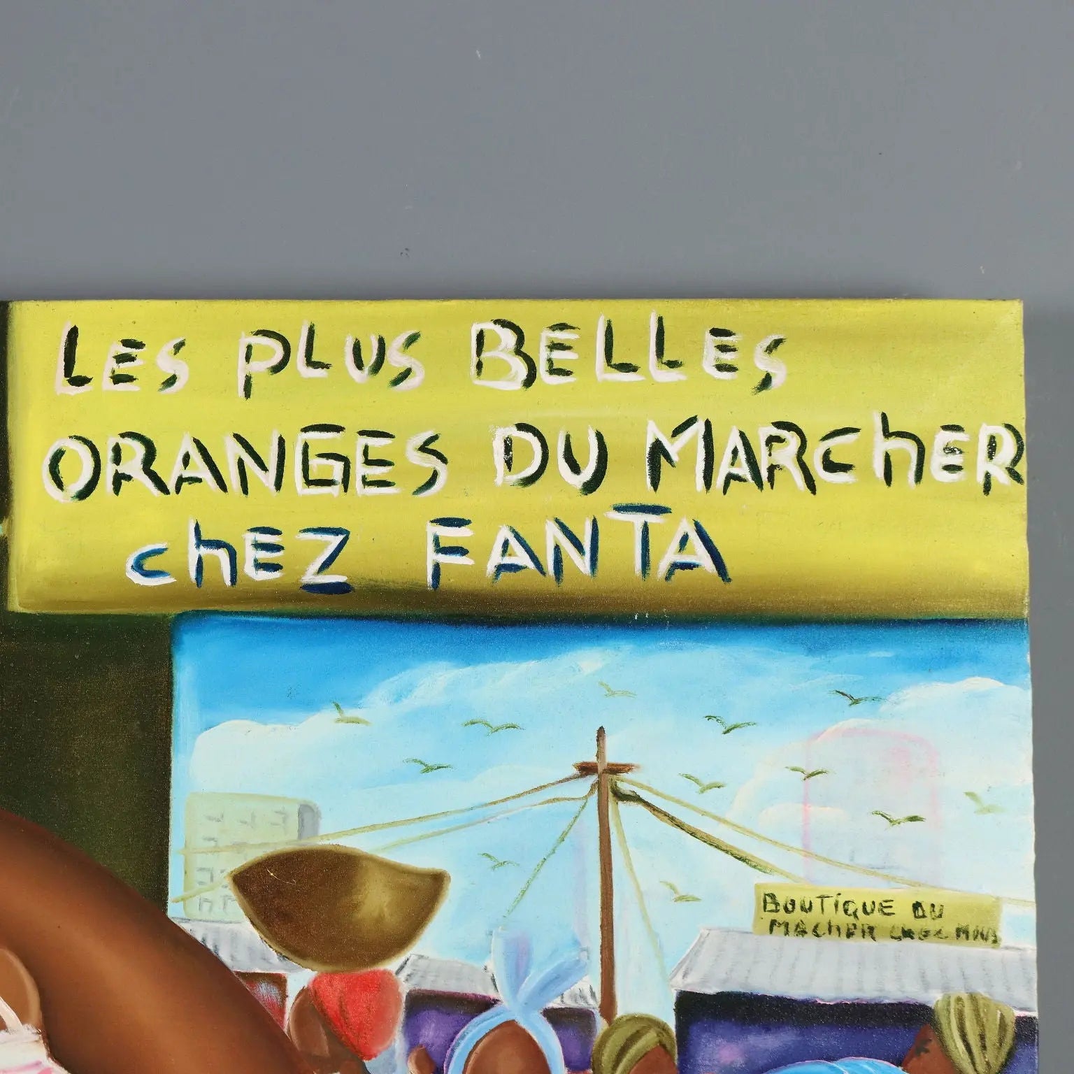 African Naif Painting The Orange Seller Oil on Canvas XX Century - The Orange Seller | Art | Contemporary Art