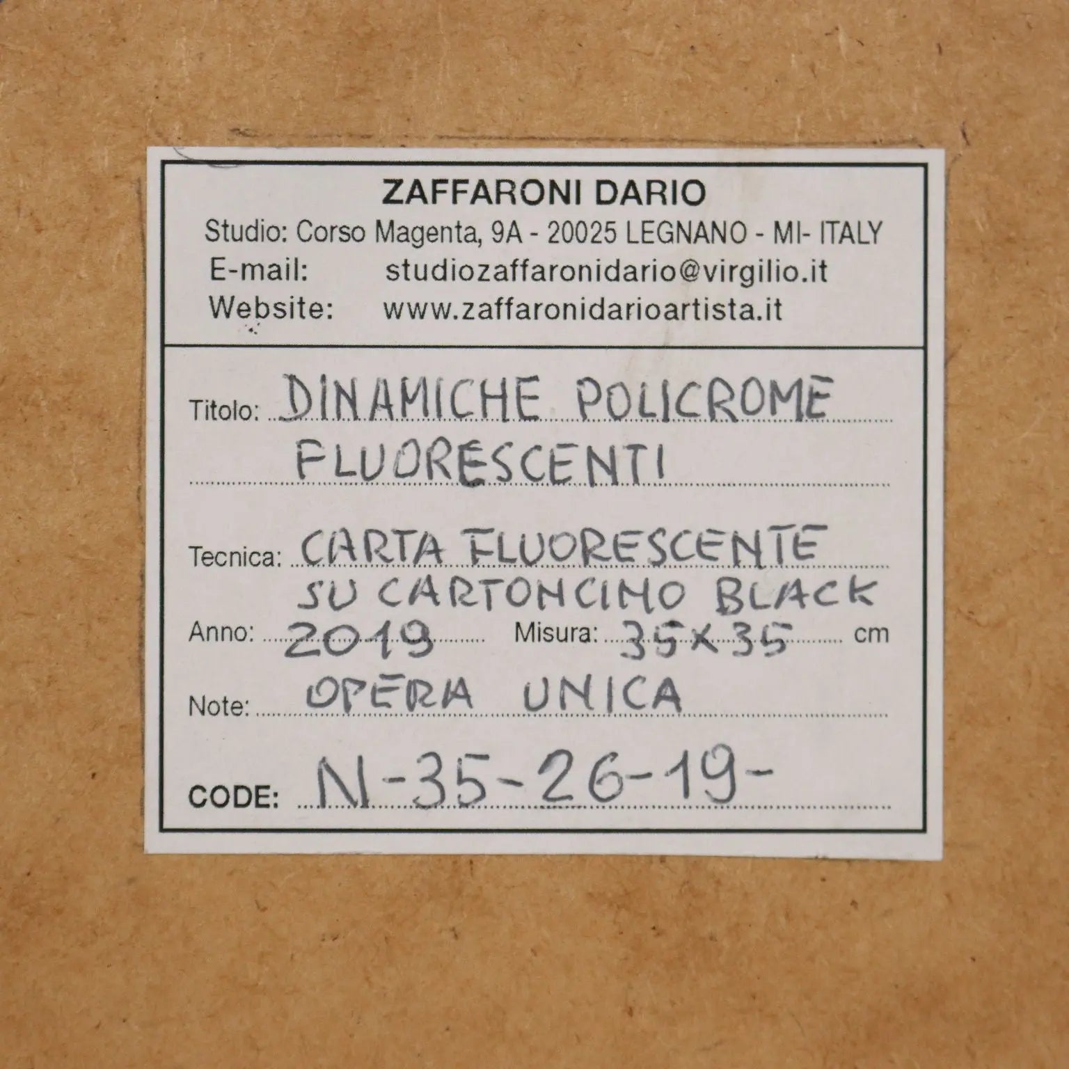 Contemporary Artwork Signed Dario Zaffaroni Italy 2019 - Fluorescent Polychrome Dynamics, 2019 | Art | Contemporary Art