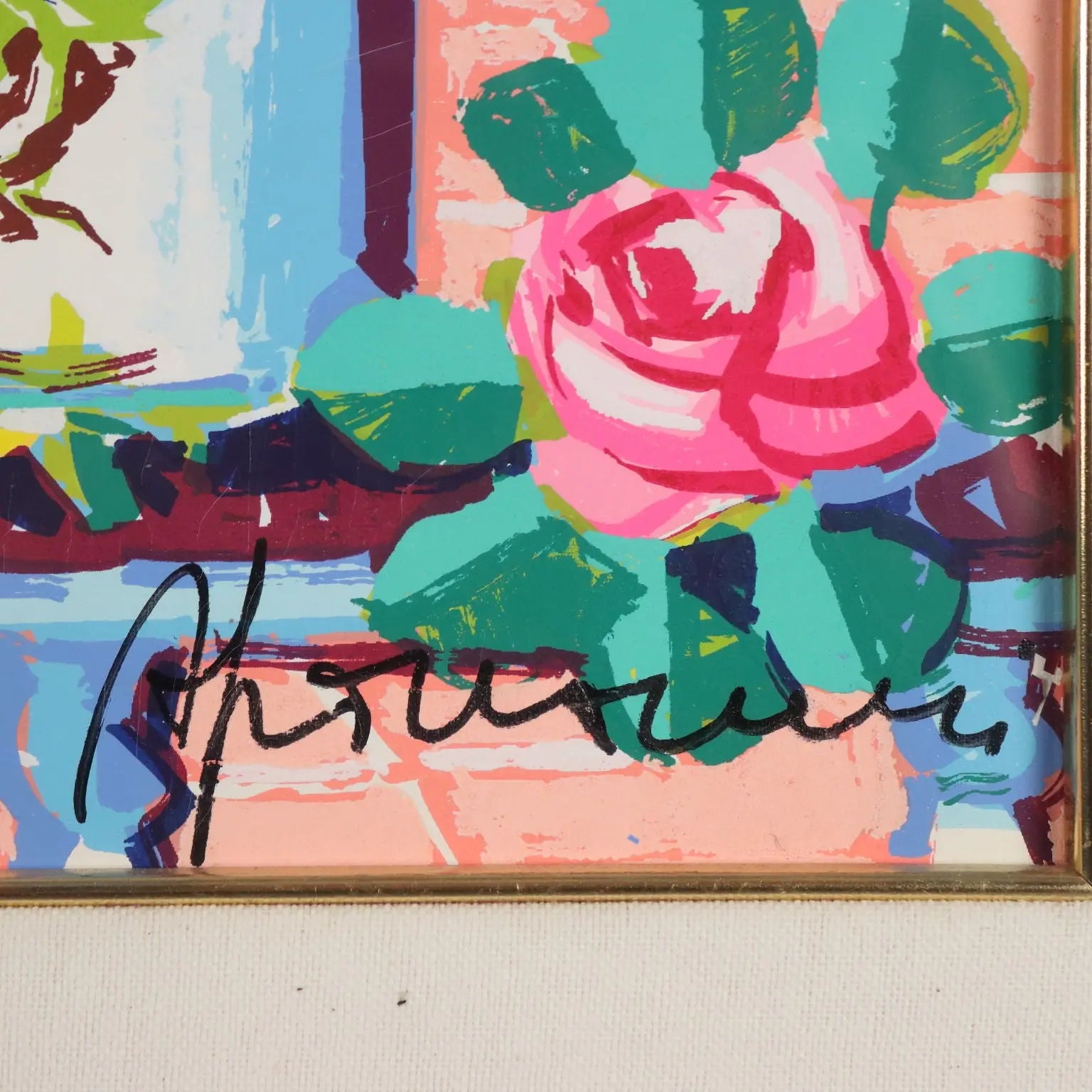 Athos Faccincani Silkscreen in Gilded Frame