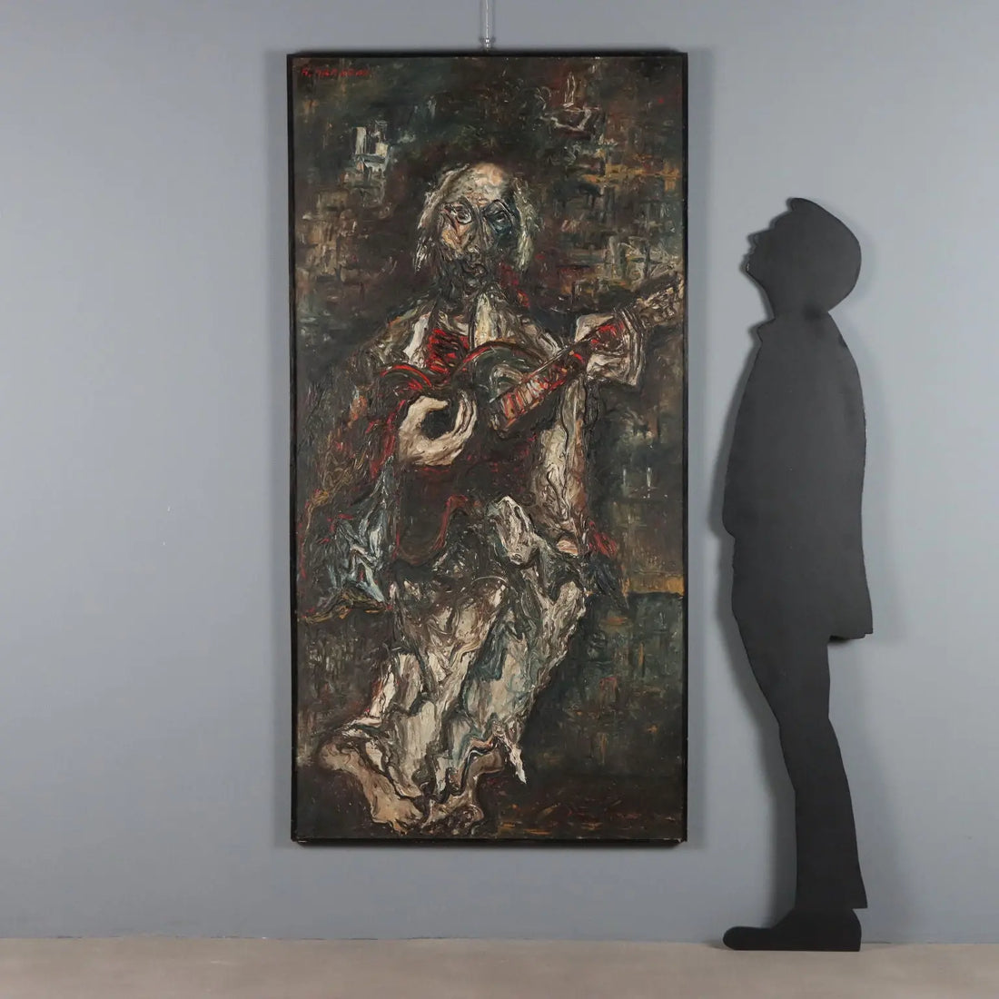 Contemporary Painting Signed Antonio Manzoni Mixed Technique '900