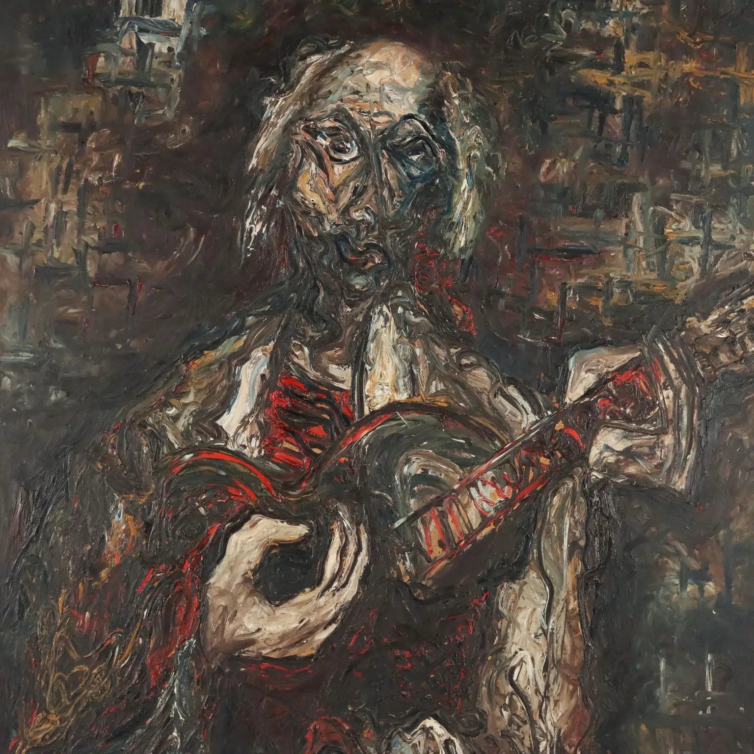 Contemporary Painting Signed Antonio Manzoni Mixed Technique '900