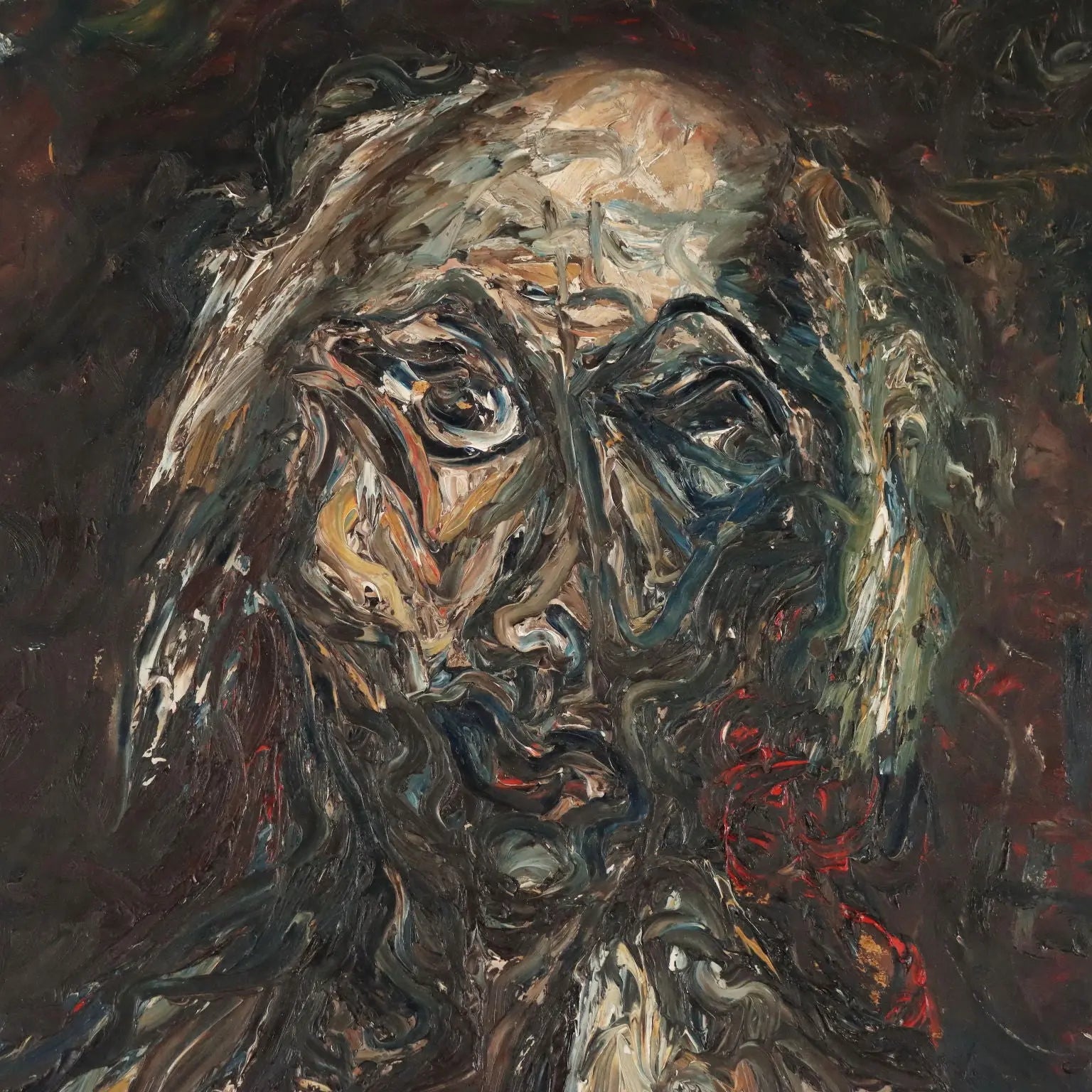 Contemporary Painting Signed Antonio Manzoni Mixed Technique '900
