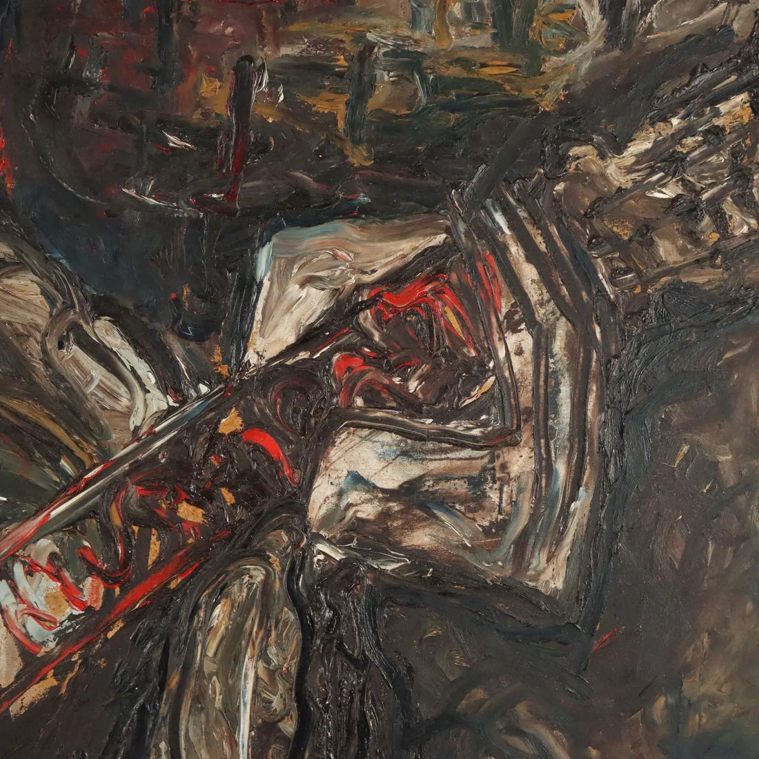 Contemporary Painting Signed Antonio Manzoni Mixed Technique '900