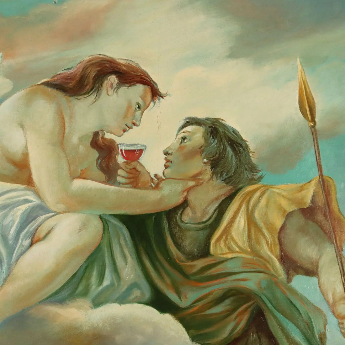 Contemporary Painting Signed A. Cappuccio Homage to Davide Campari 1987