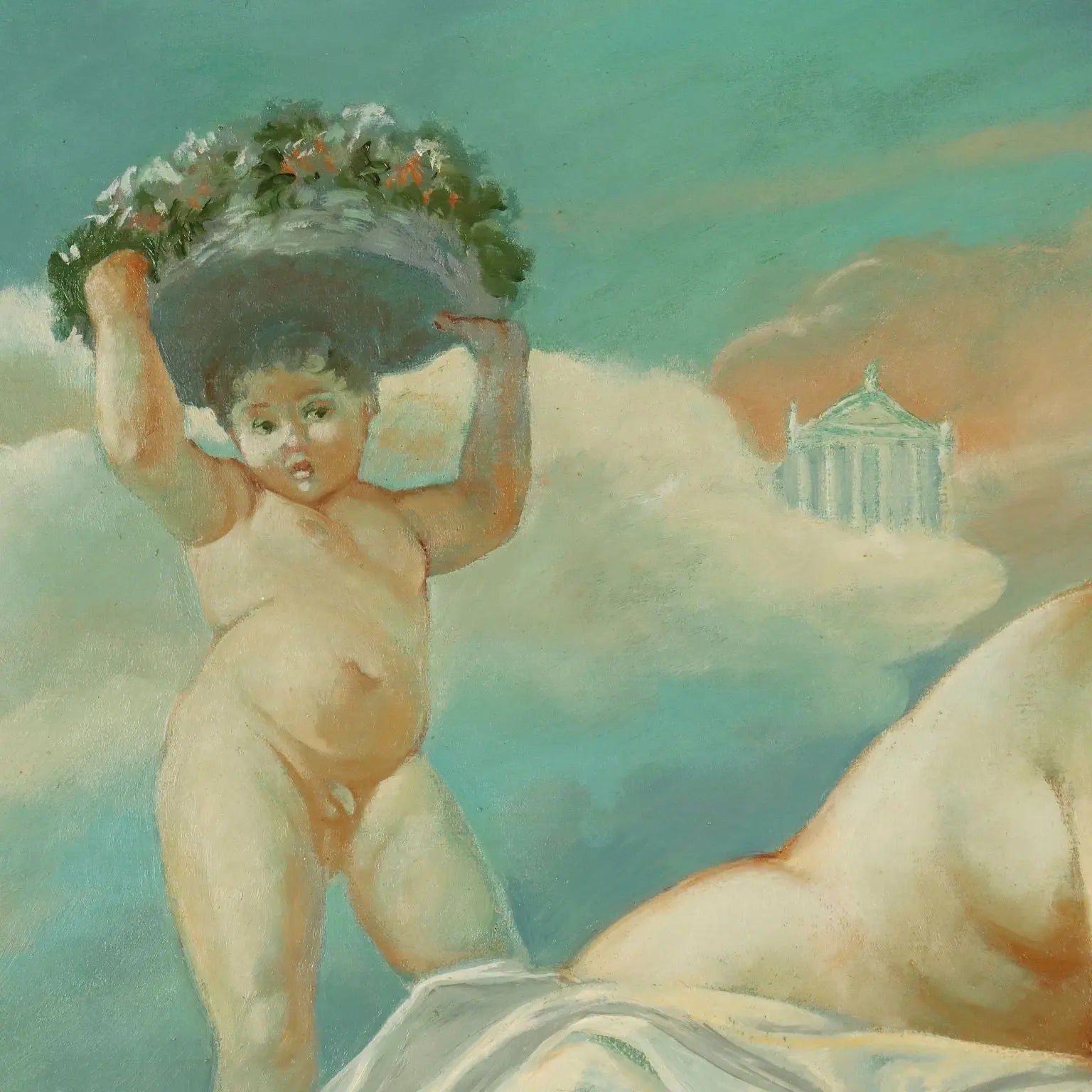 Contemporary Painting Signed A. Cappuccio Homage to Davide Campari 1987