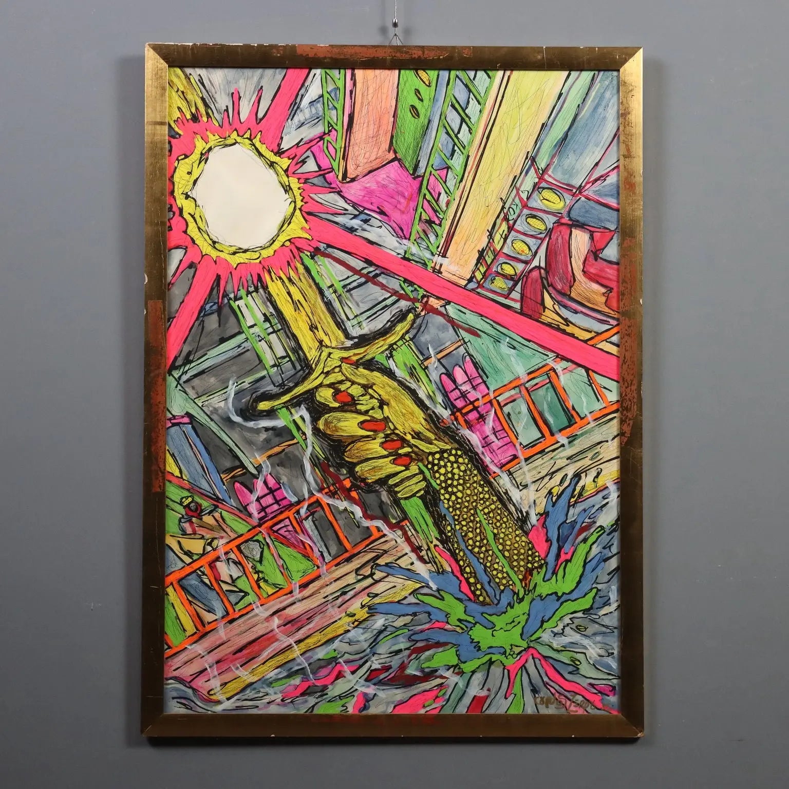Contemporary Painting Carlos Zerpa Acrylic on Cardboard 1985