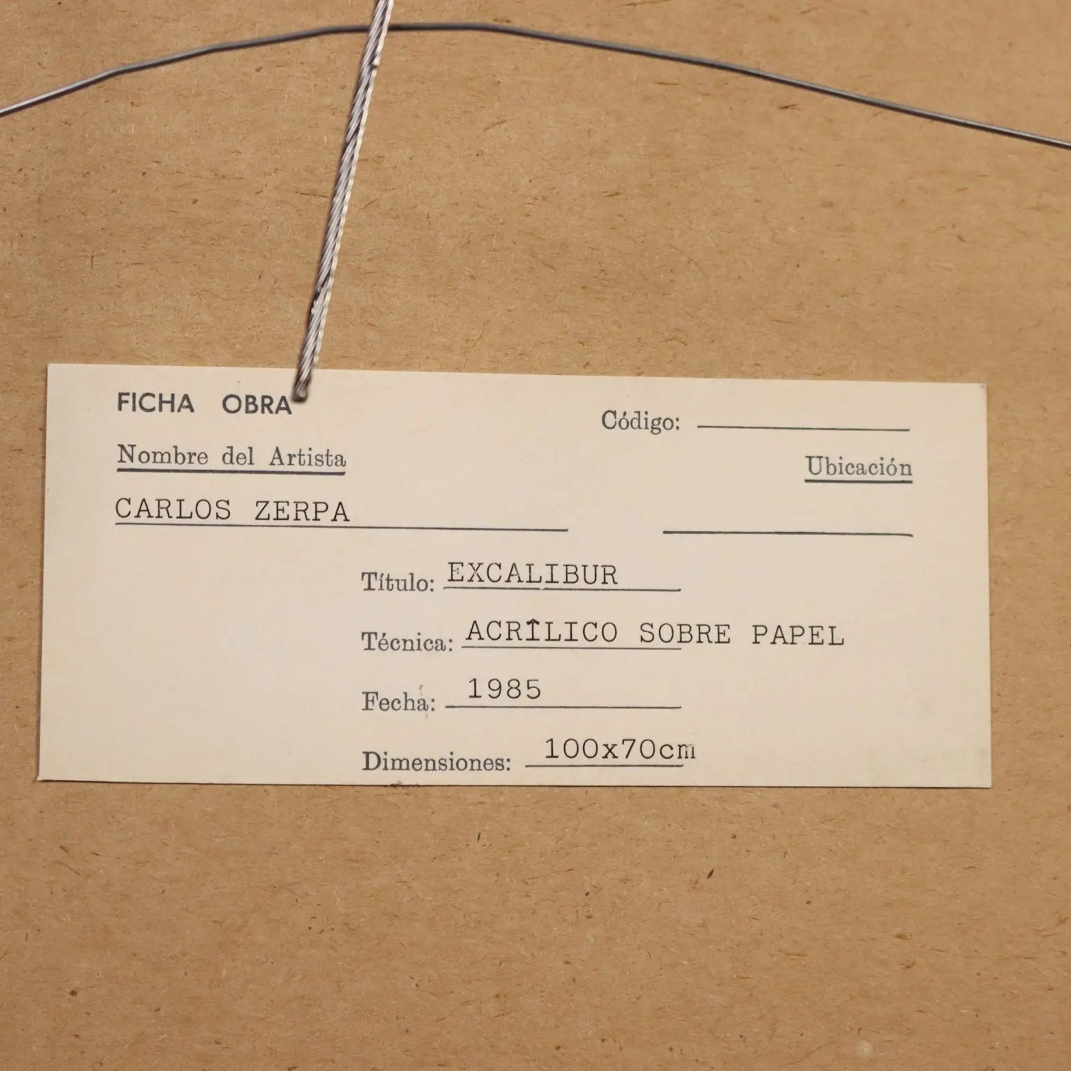 Contemporary Painting Carlos Zerpa Acrylic on Cardboard 1985
