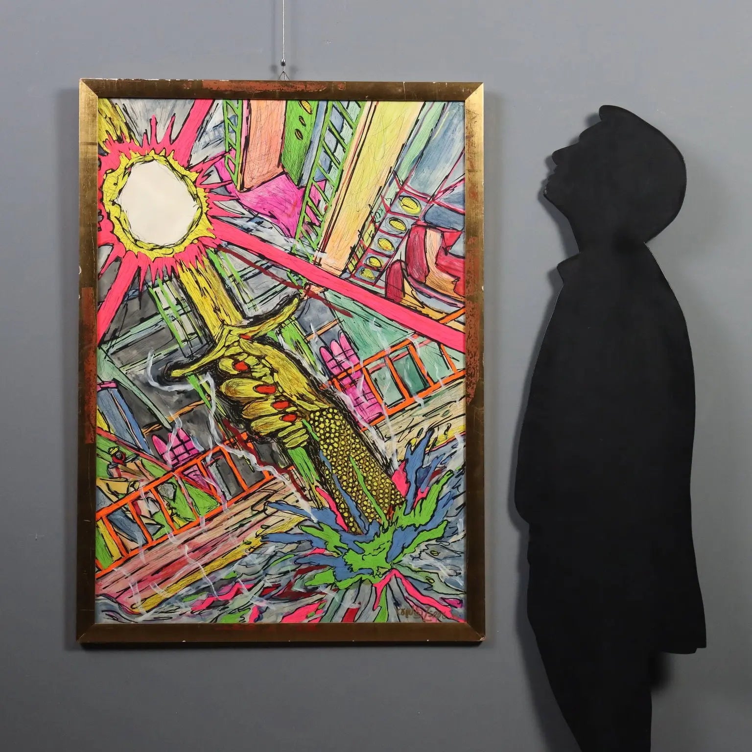 Contemporary Painting Carlos Zerpa Acrylic on Cardboard 1985