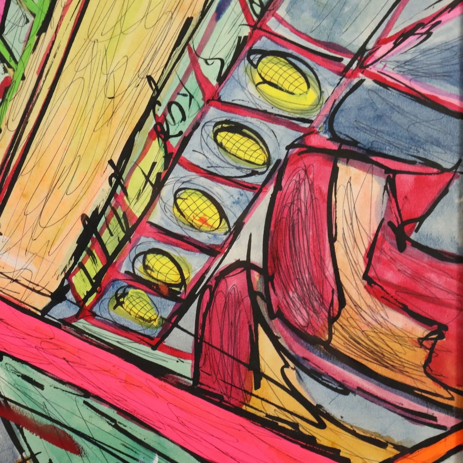 Contemporary Painting Carlos Zerpa Acrylic on Cardboard 1985