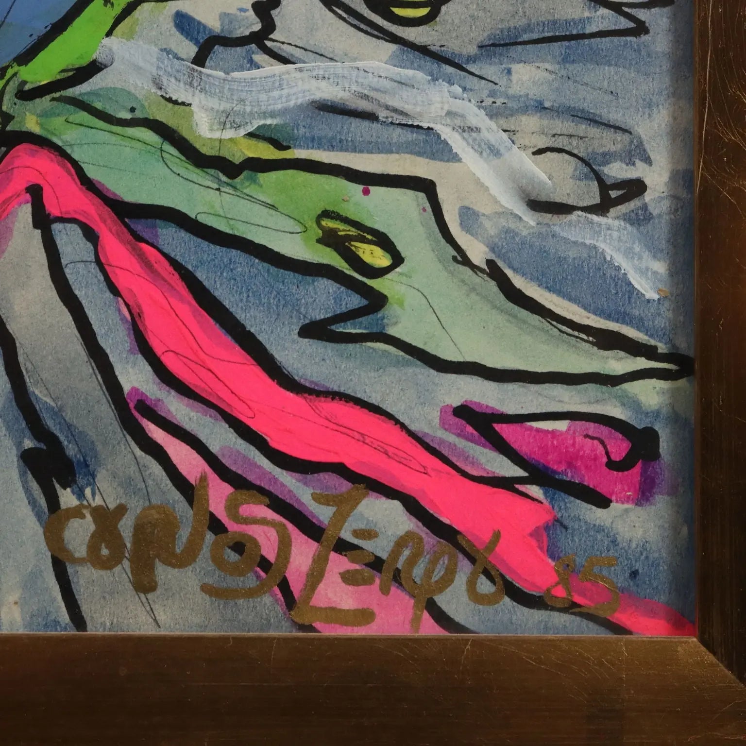 Contemporary Painting Carlos Zerpa Acrylic on Cardboard 1985
