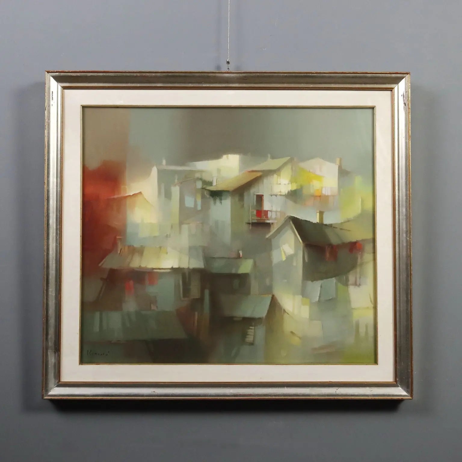 Contemporary Painting Signed Davide Roncarà Landscape XX Century