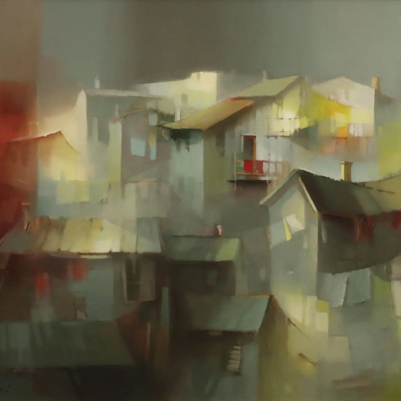 Contemporary Painting Signed Davide Roncarà Landscape XX Century