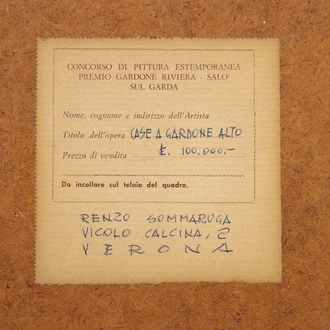 Contemporary Artwork Signed Renzo Sommaruga XX Century