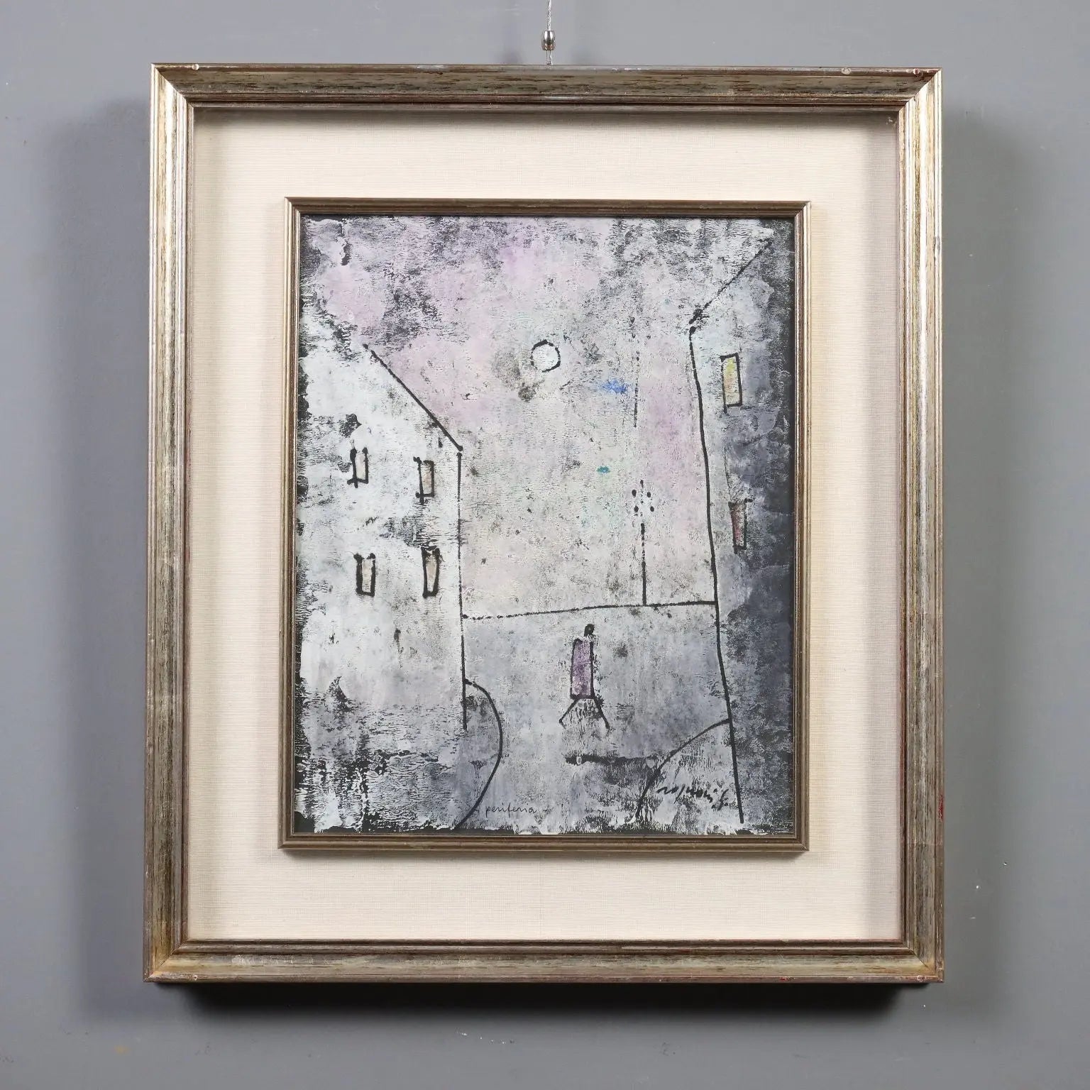 Contemporary Painting Signed Franco Rognoni Mixed Technique '900