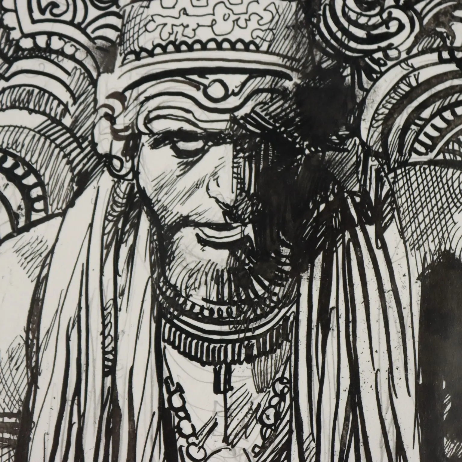 Contemporary Drawing Signed Sergio Toppi Comic Book XX Century