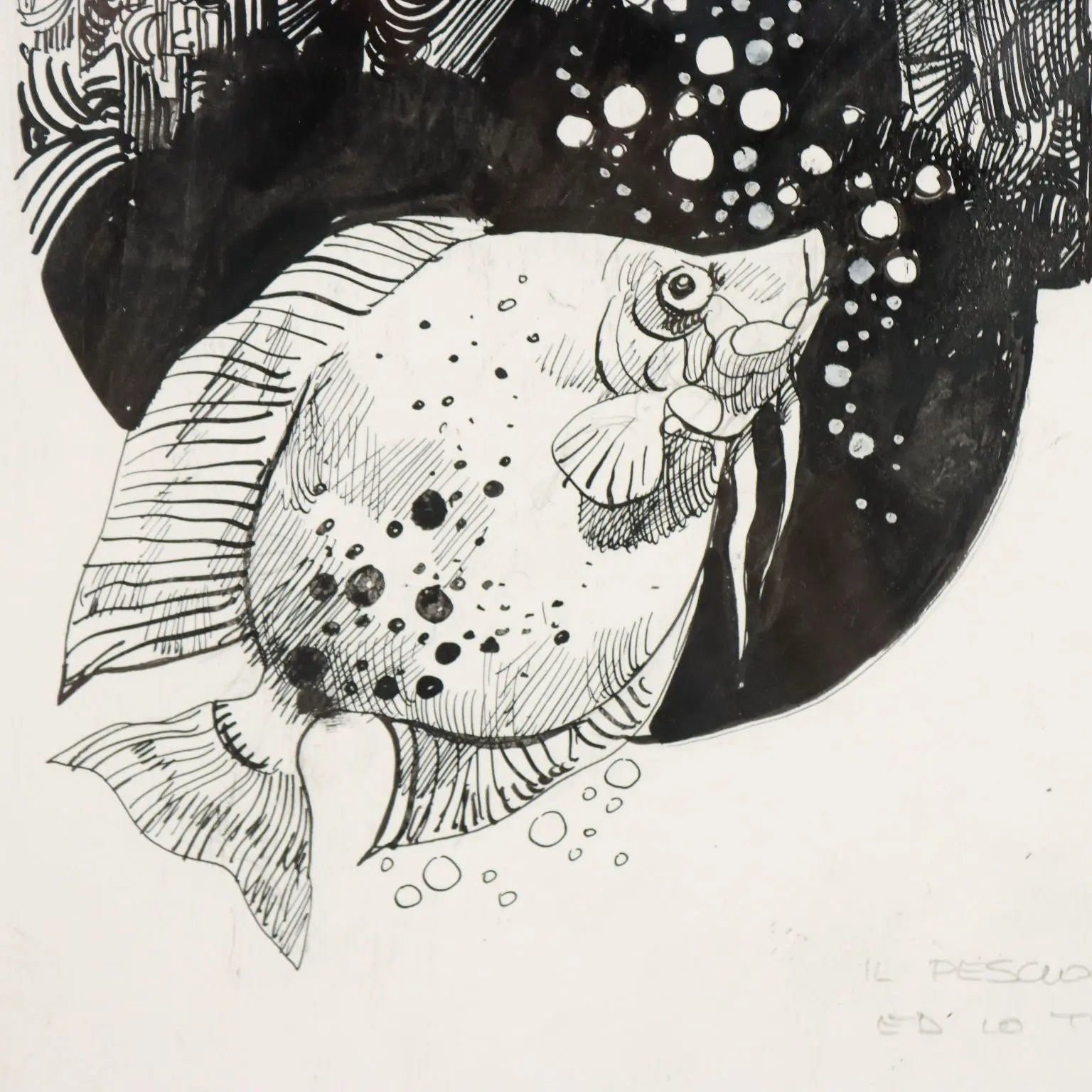 Contemporary Drawing Signed Sergio Toppi Comic Book XX Century