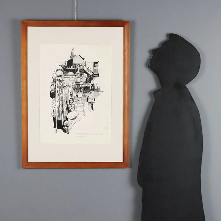 Contemporary Drawing Signed Sergio Toppi Mixed Tecnhique '900
